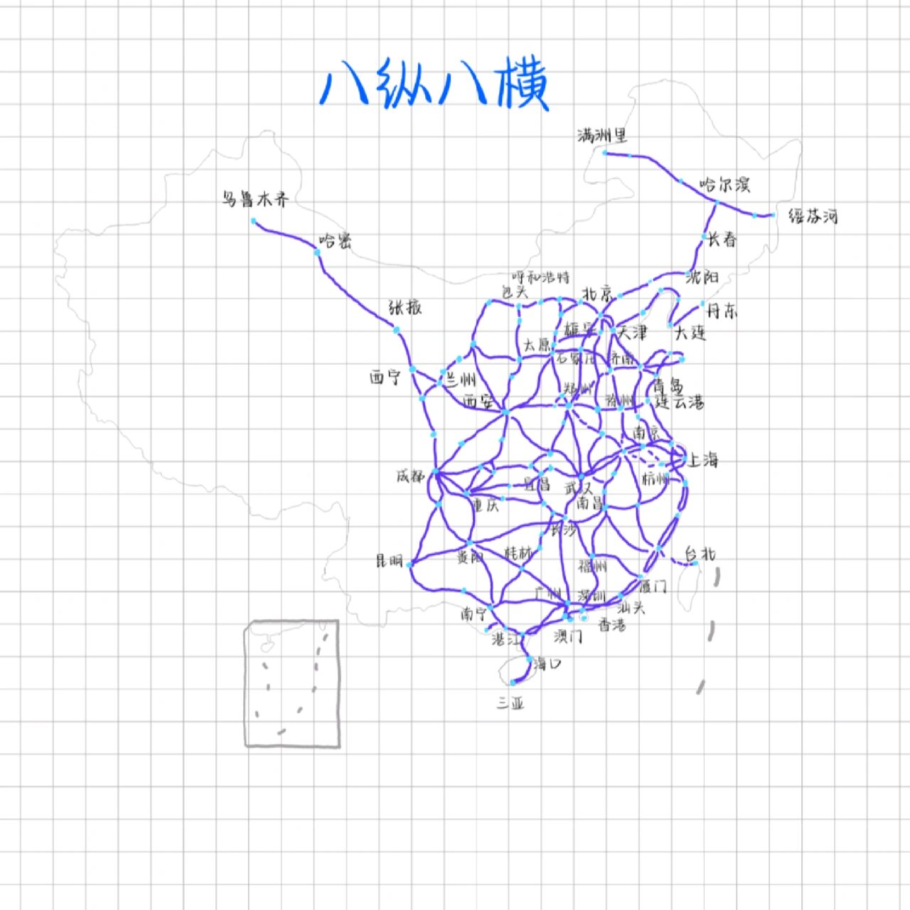 四横三纵简图图片