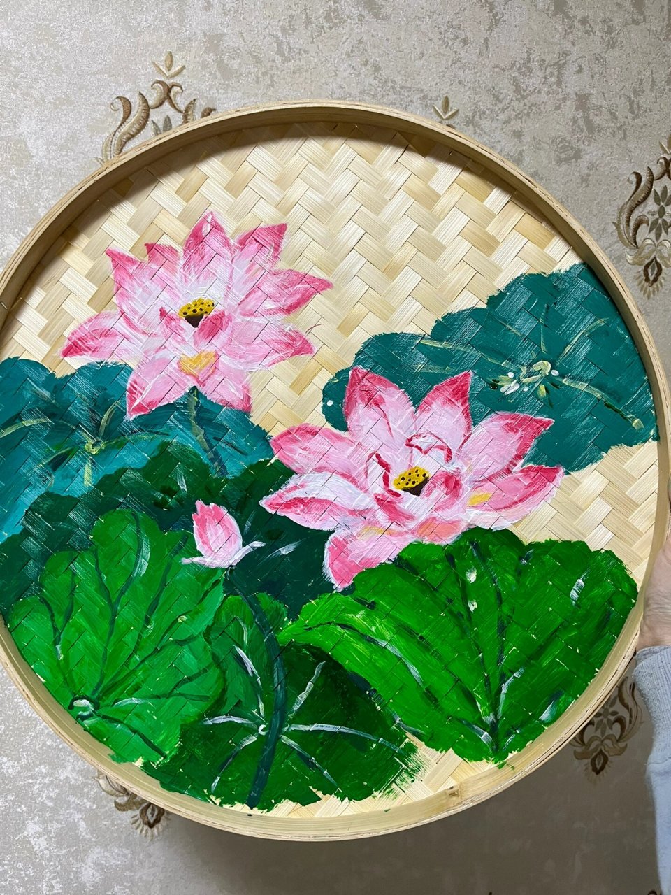 手绘簸箕画—环创