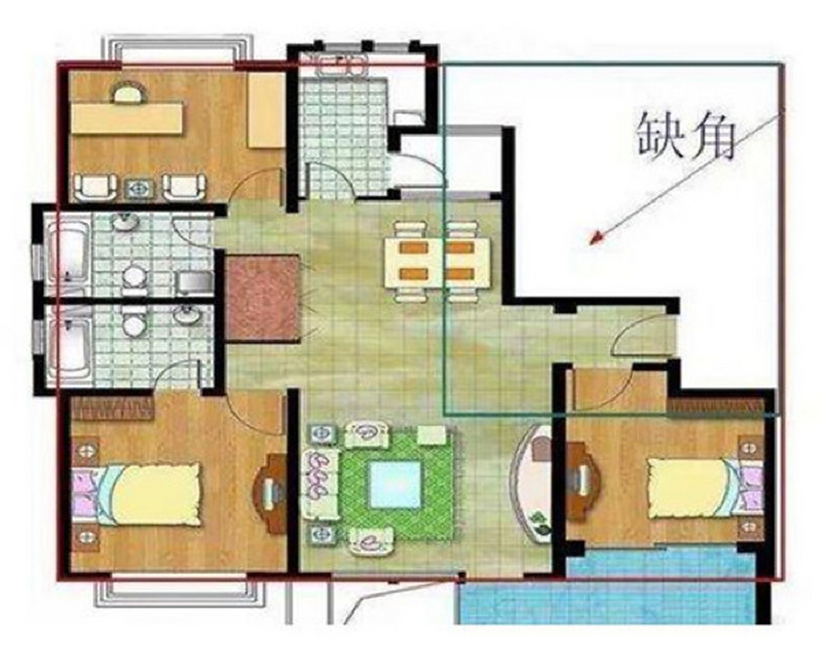 但是我们现在城市中居住的房子难免会遇到缺角的问题,那么什么叫做缺
