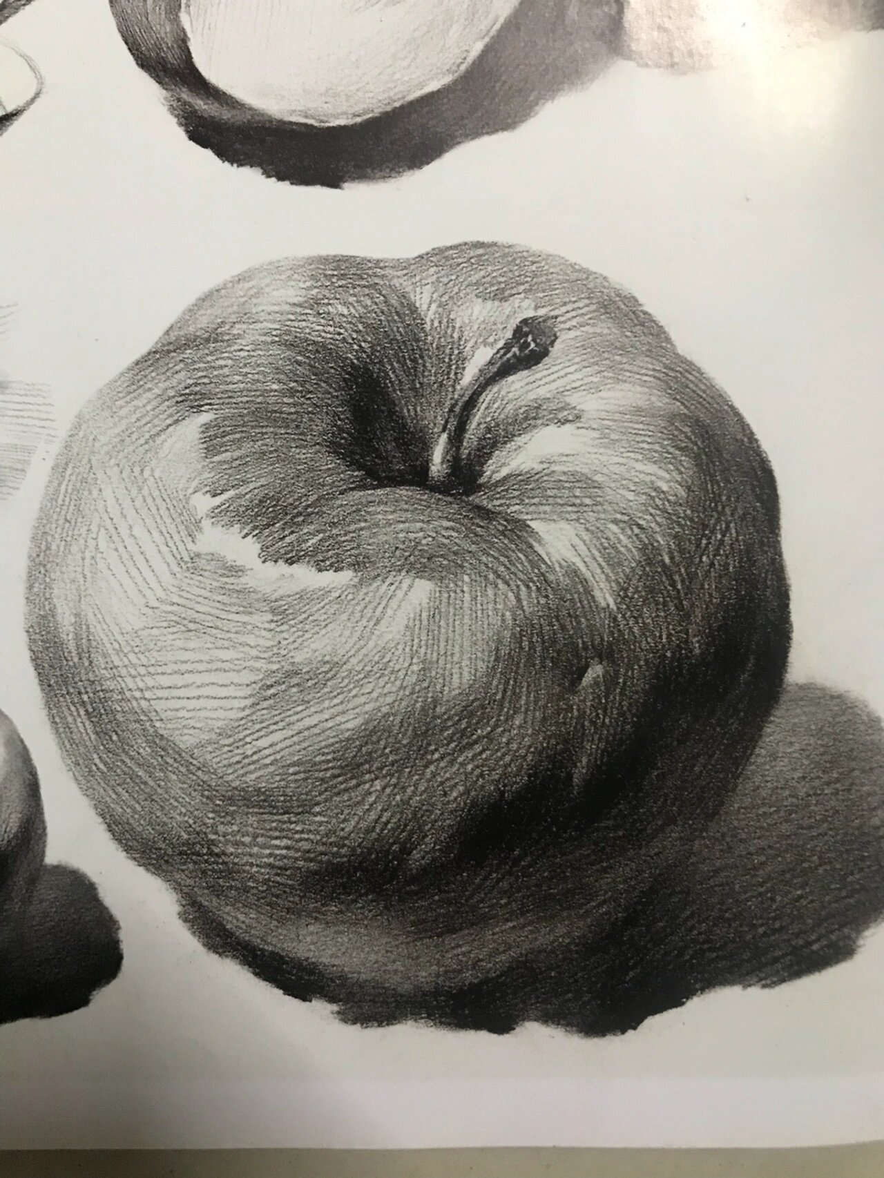 不同角度的素描苹果#创作灵感