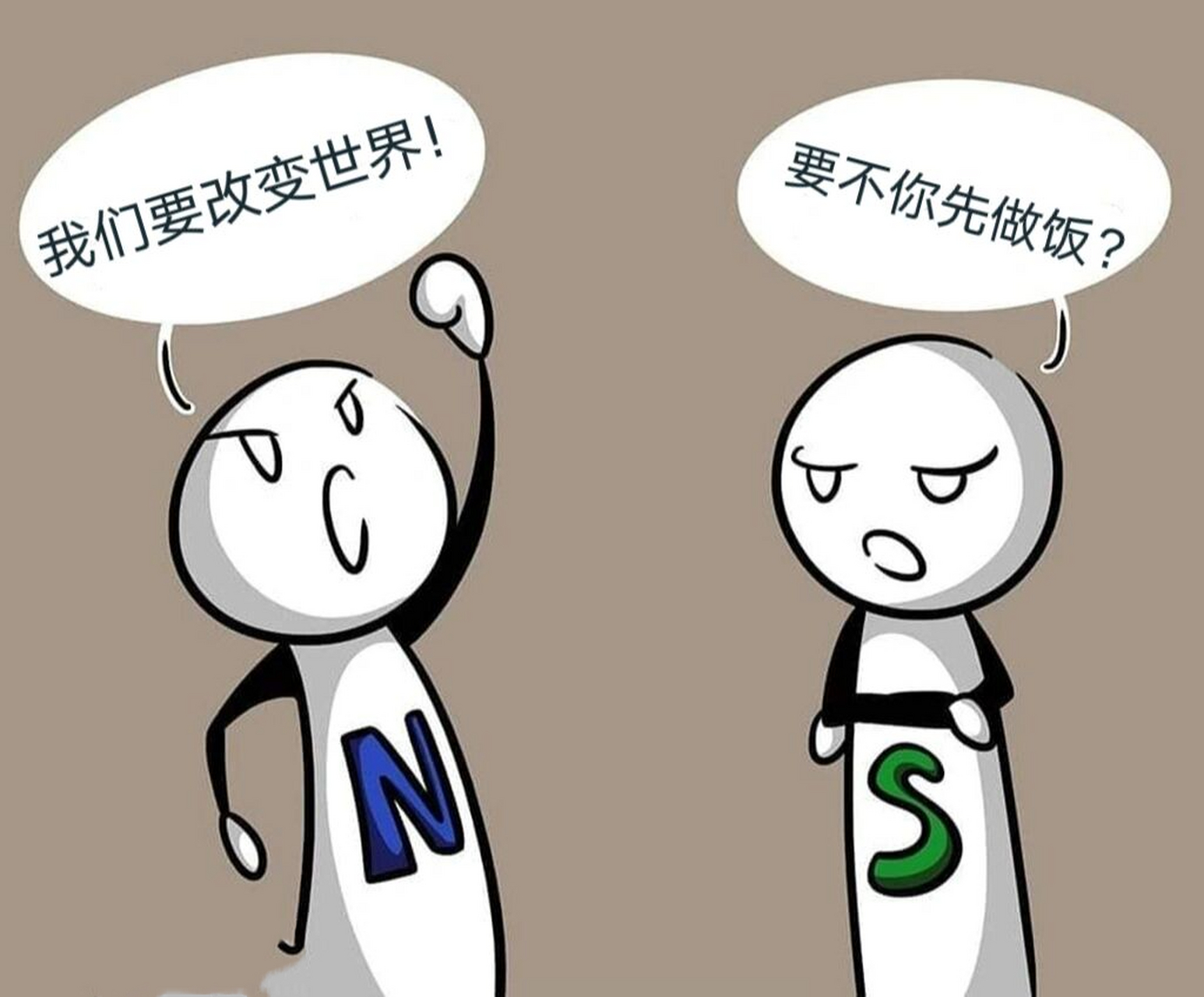 倾向s的人更加实在,属于实感型,他们接受的信息来自正在发生的细节和