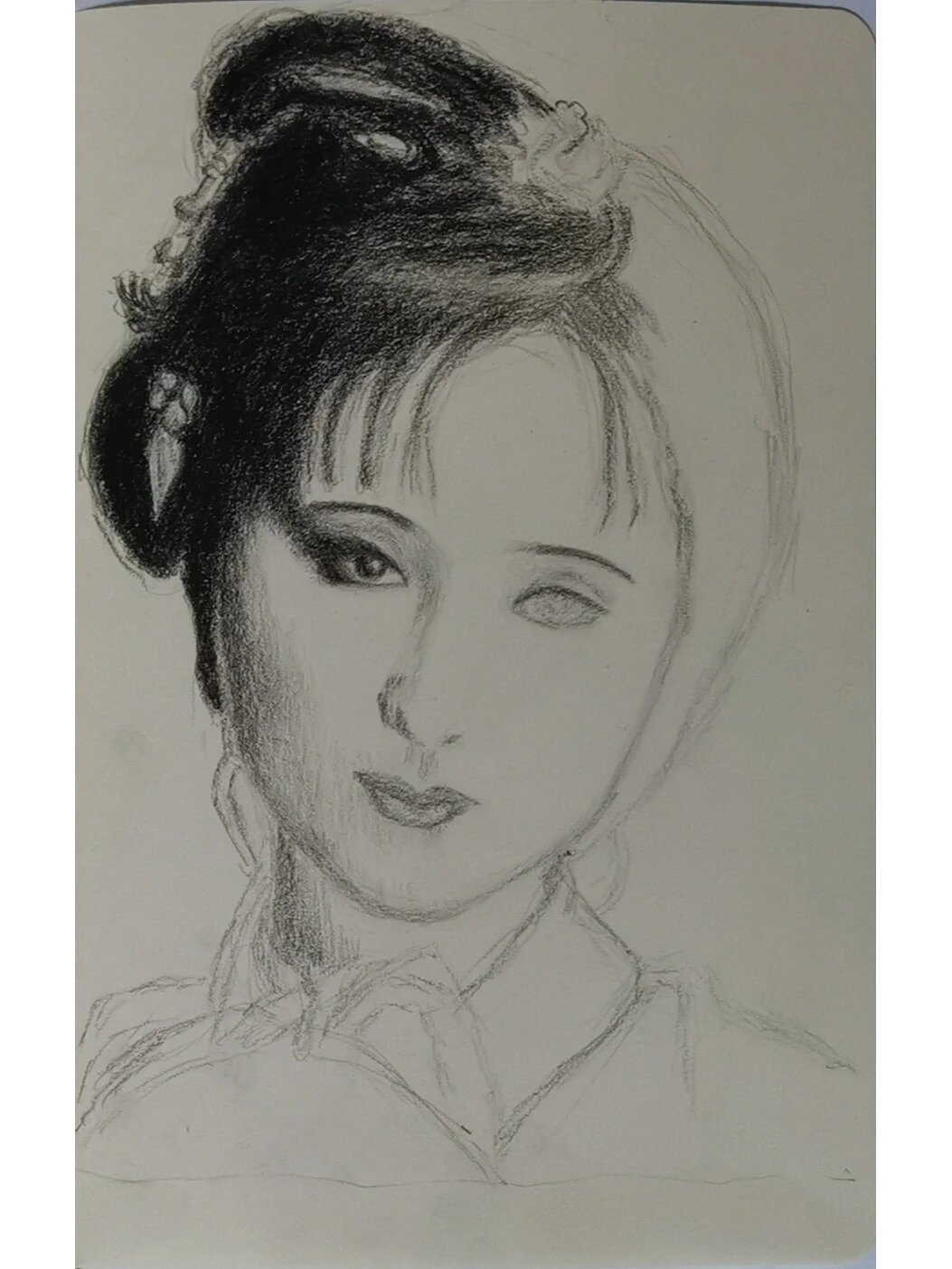 自学素描:临摹红楼梦人物林黛玉