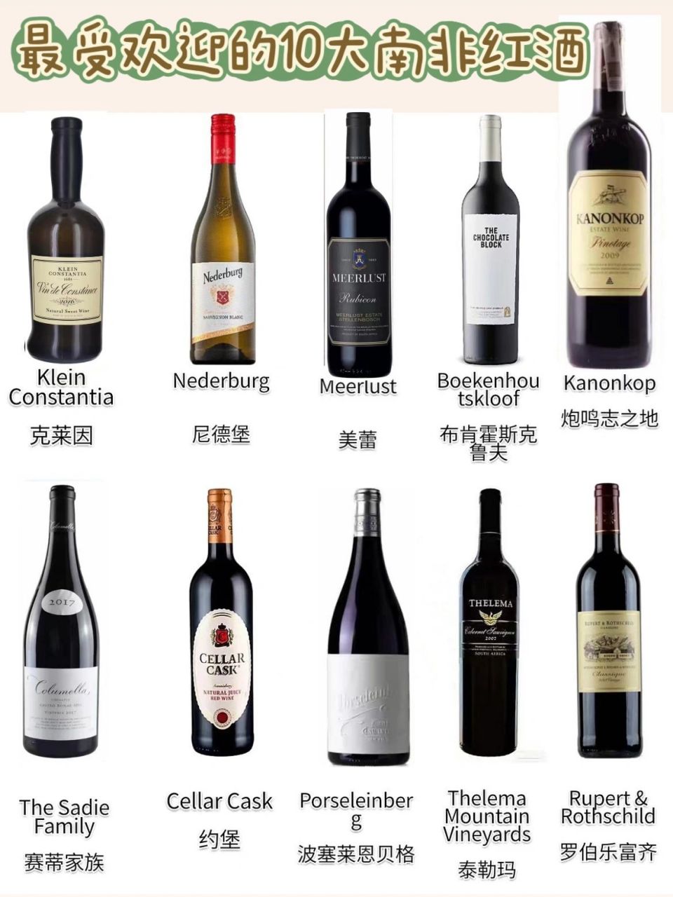 97收藏笔记 | 最受欢迎的10大南非葡萄酒 941 klein constantia