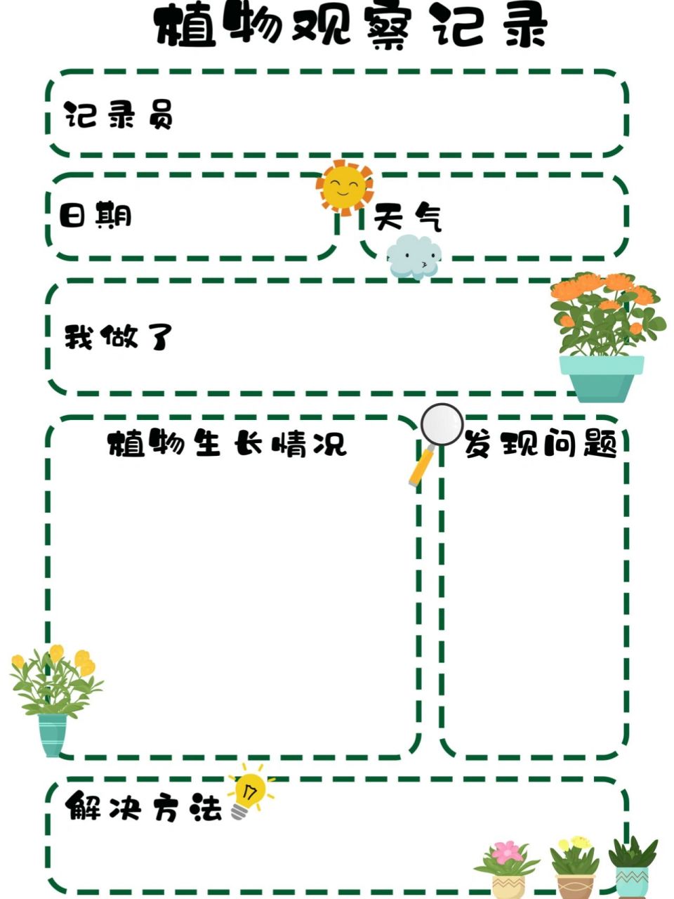 自然角丨植物觀察記錄表91 這個學期疫情原因課減少了 工作重心調整