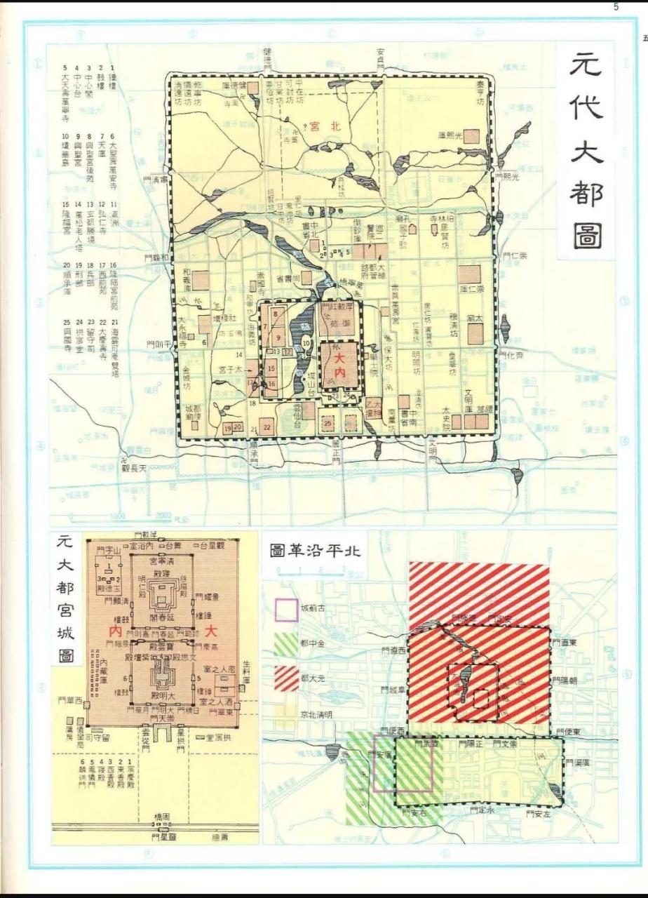 元大都图 北京城址变迁图