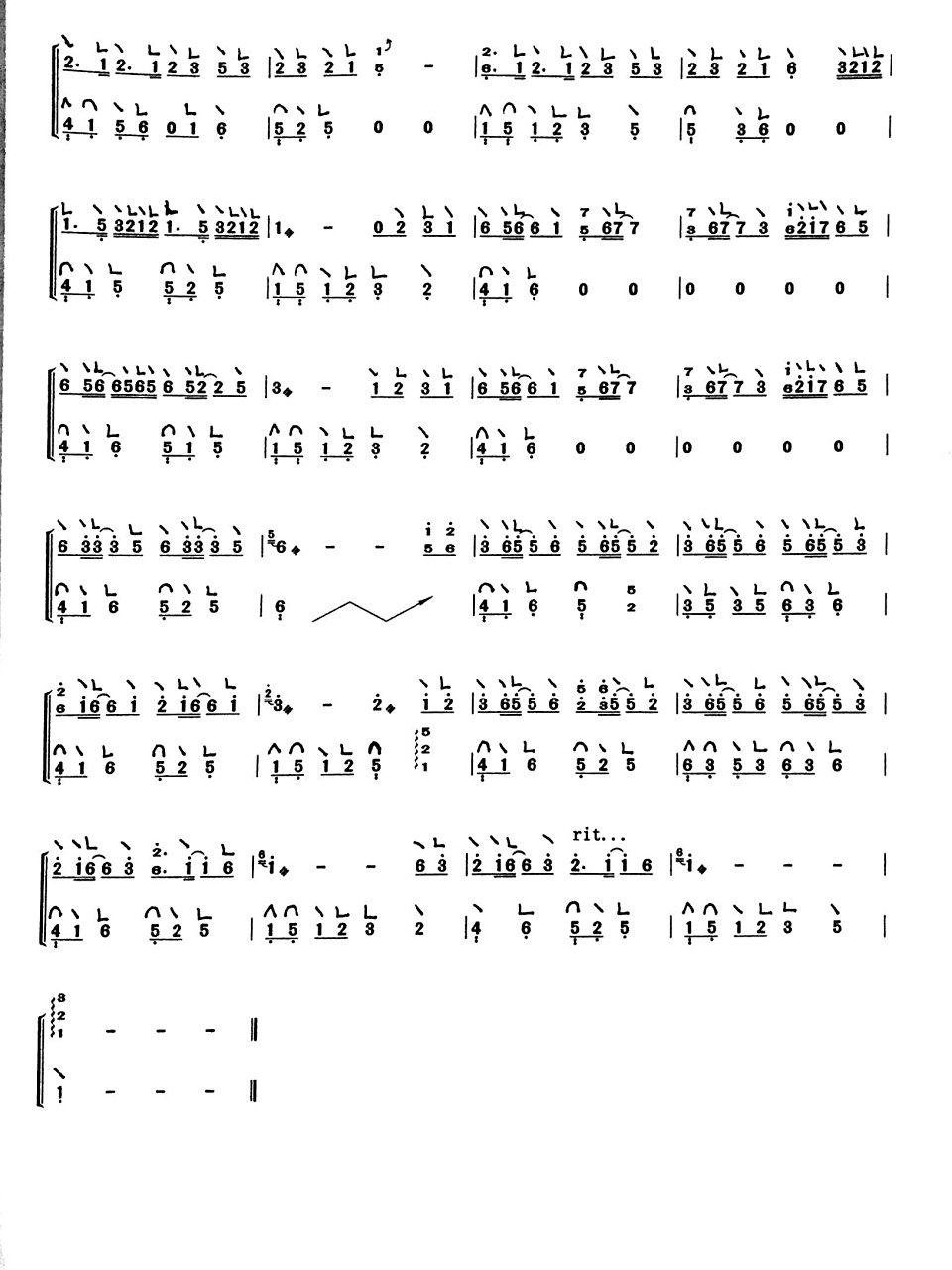 起风了d调古筝谱分享有指法 起风了d调古筝谱分享有指法
