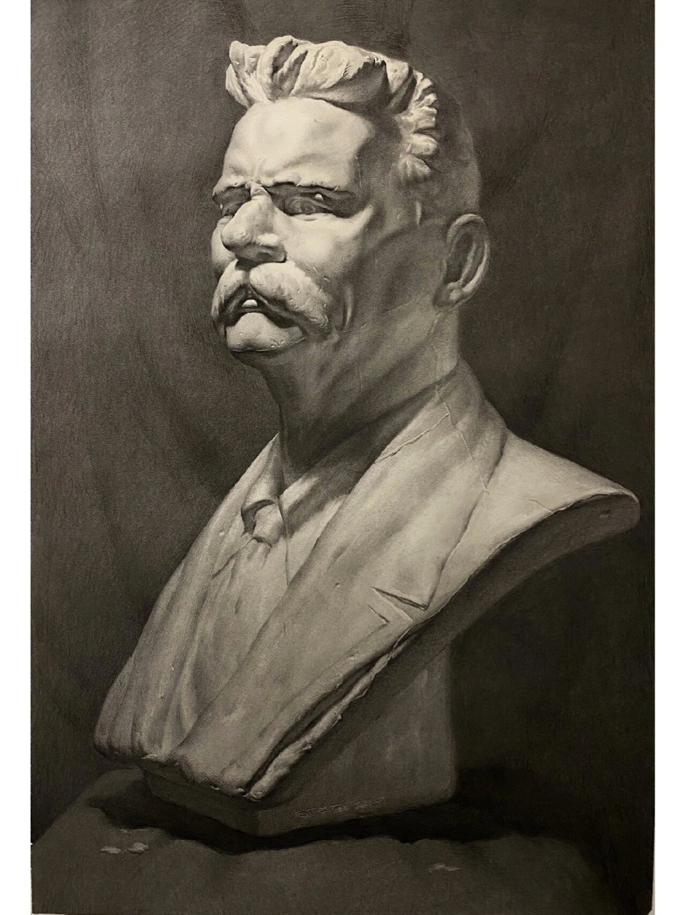 《马克西姆·高尔基石膏像》 同学们石膏像多看型,多玩光,多体会空间