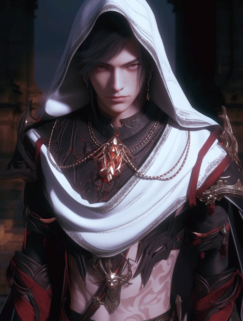 古风赛博帅气男生头像,红色系刺客 喵喵很帅,劫镖也很疼.