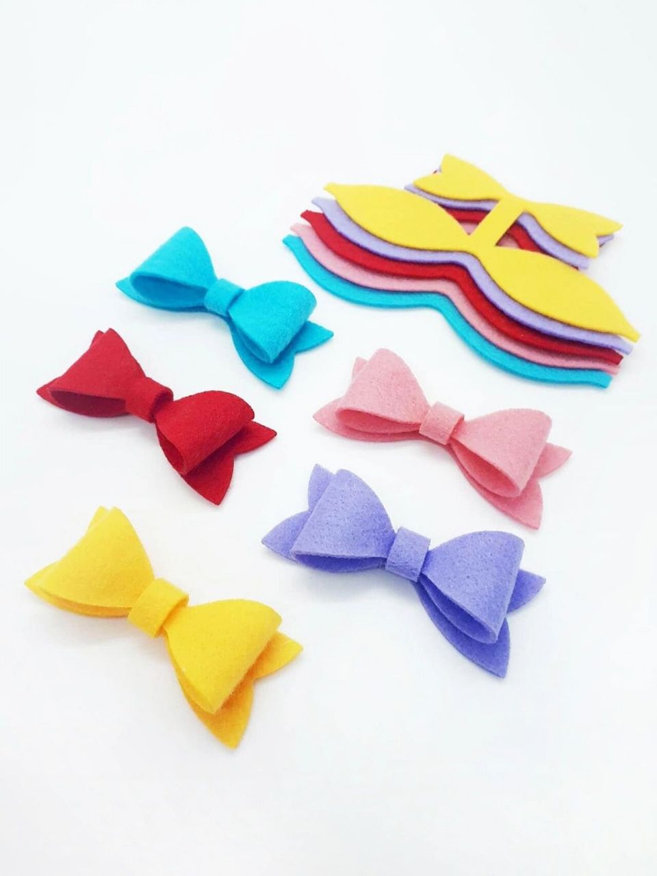 不织布手工|蝴蝶结96(附图纸教程) 两种蝴蝶结的图纸分享,图纸和