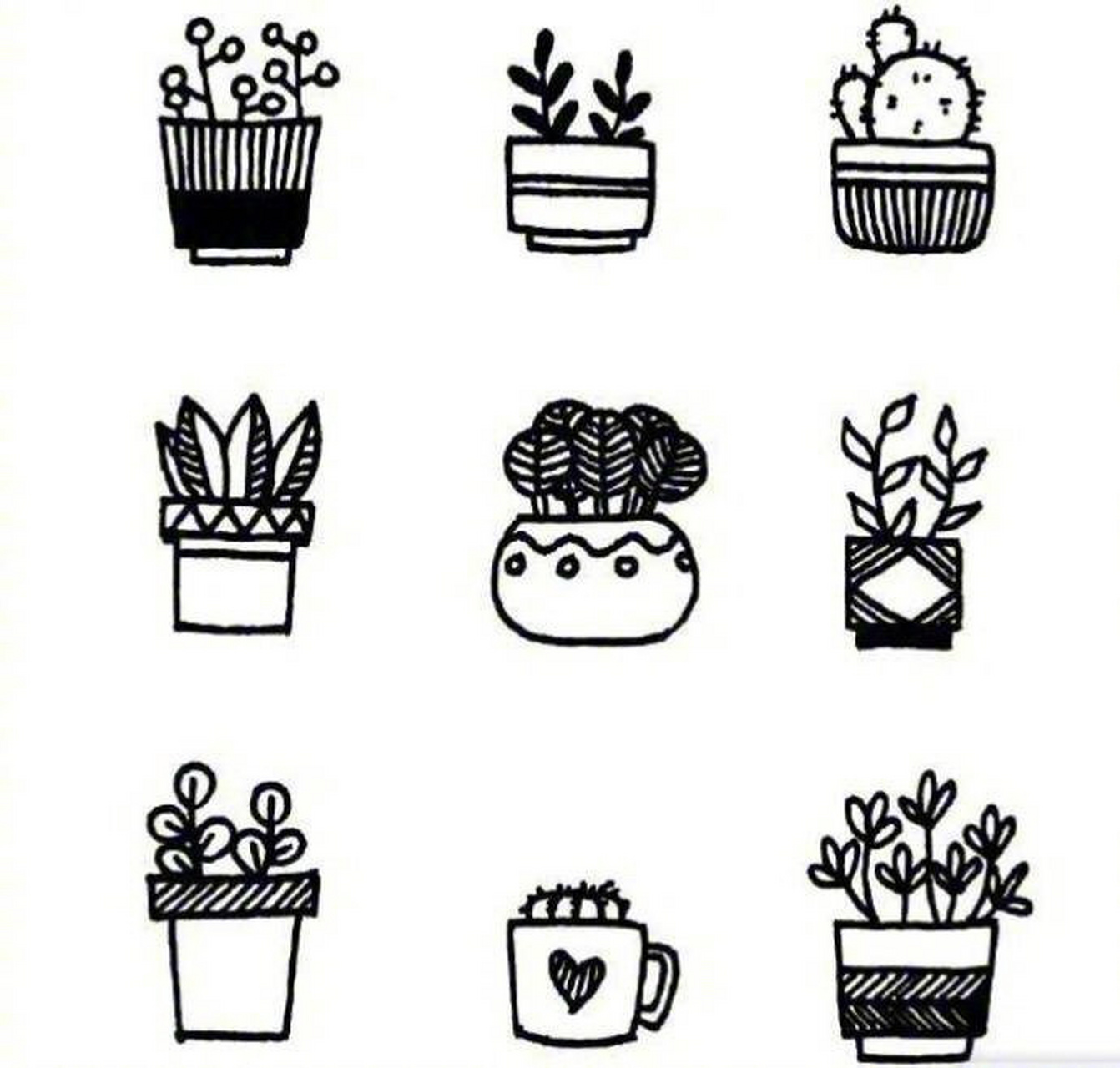 很可爱的花盆简笔画.