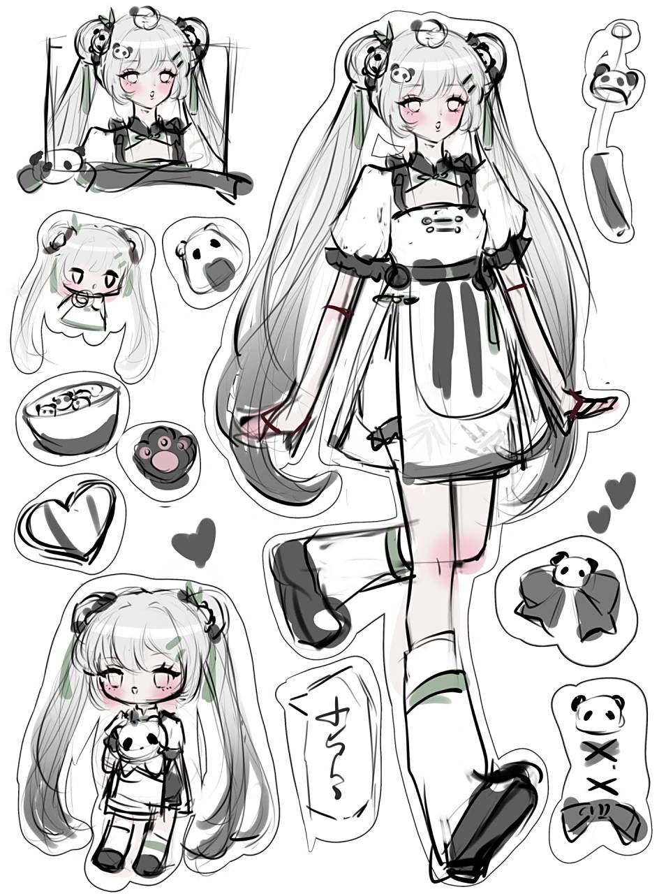 贴纸分享9393|中华小熊猫拟人 各领域待出