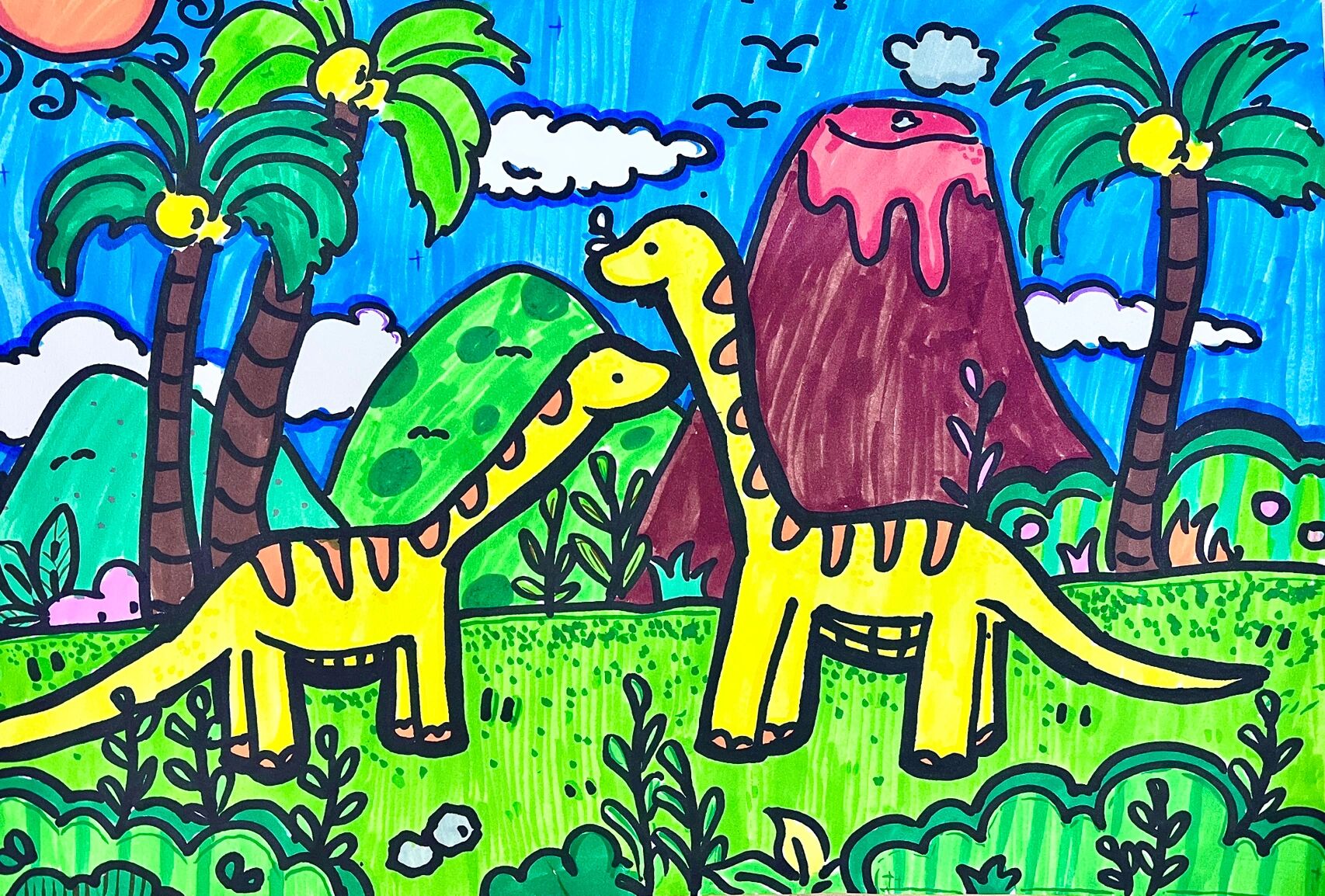 三年级上册美术《恐龙世界》学生作品