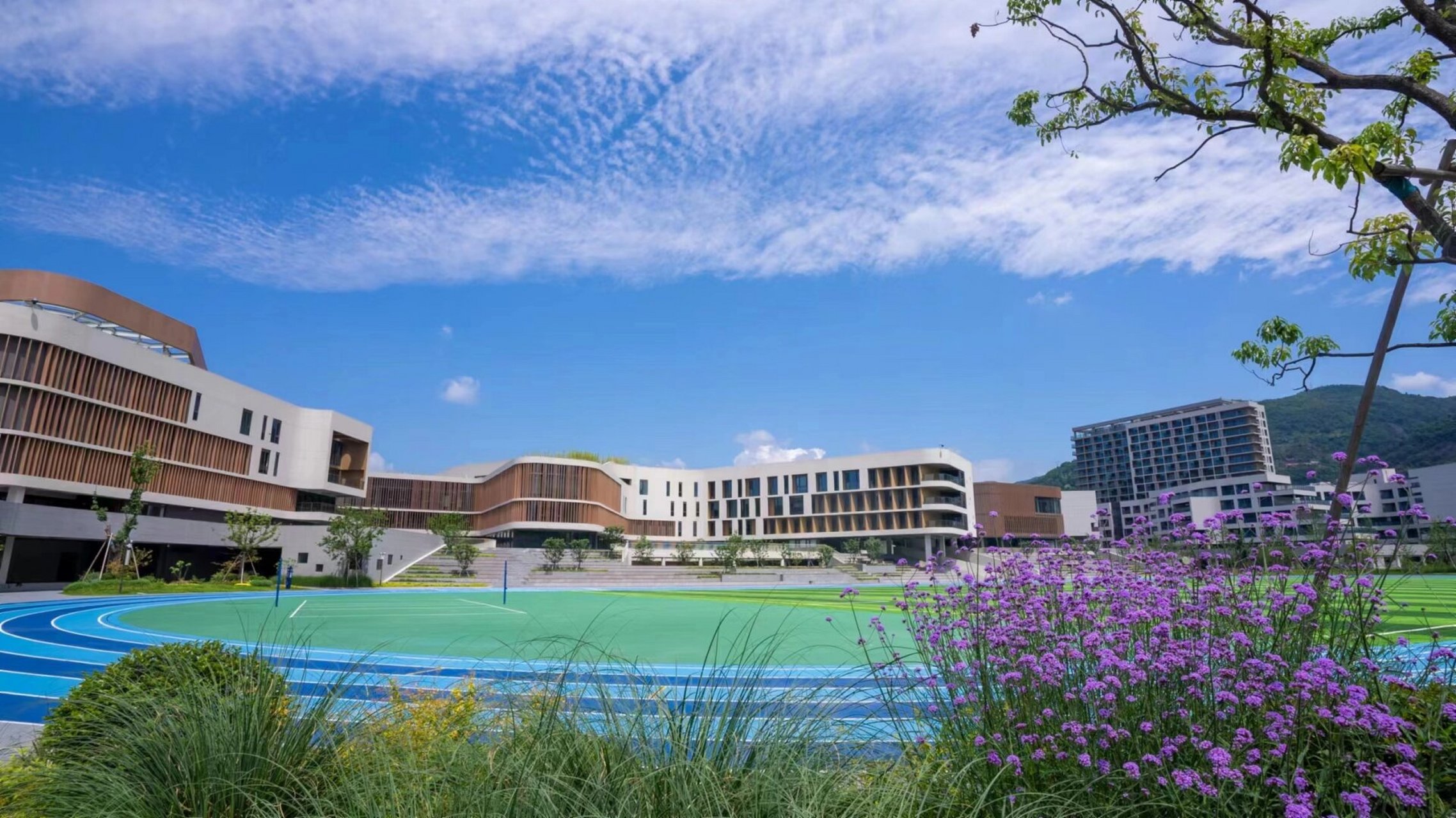 温州慧中公学中学部 学校操场全景