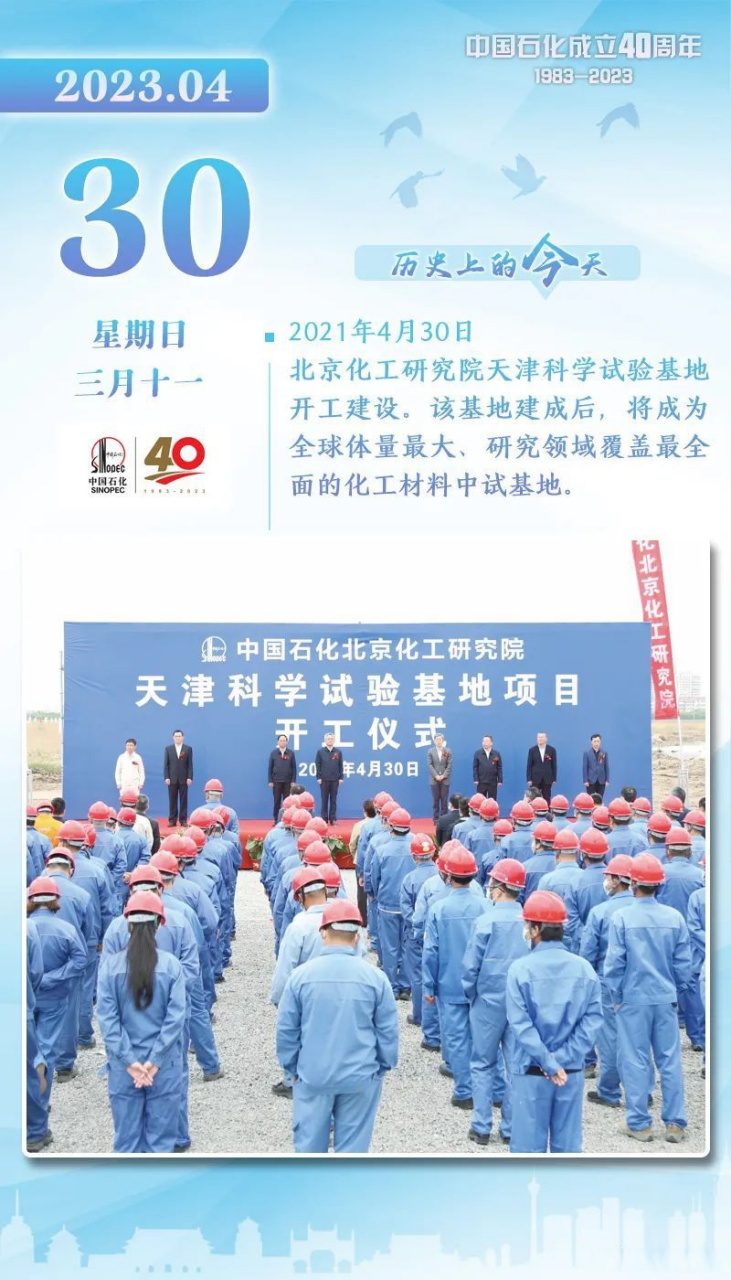 中国石化40周年# 【历史上的今天】2021年4月30日,北京化工研究院