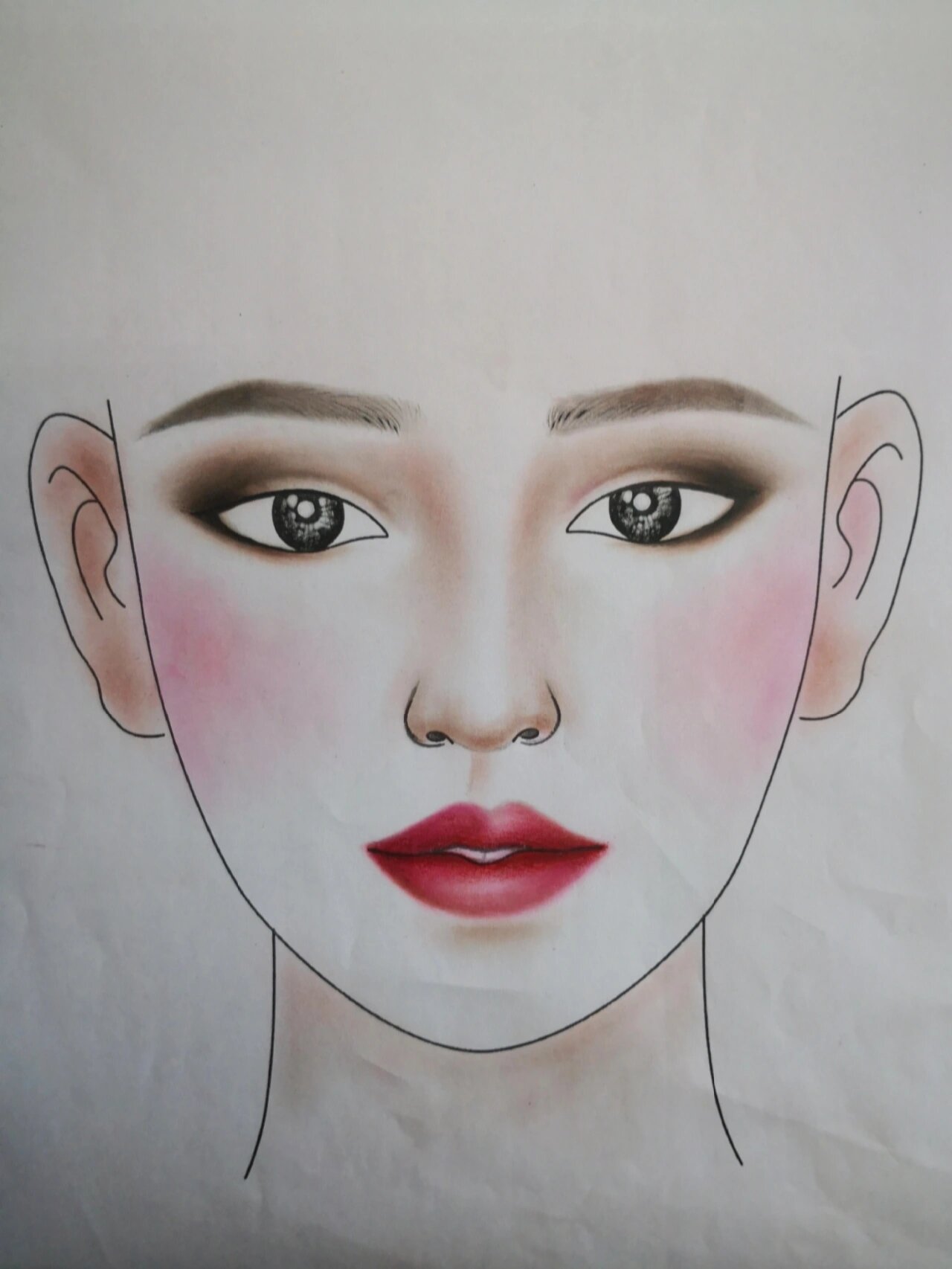 纸妆图,美人图(含画头发方法步骤