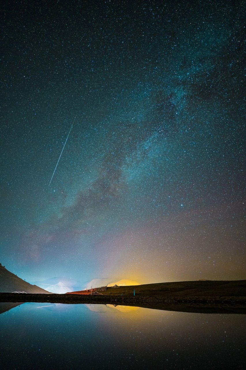 今晚塔公草原实拍 星空真的很美 每人一张星空照 #旅拍# #川西旅拍