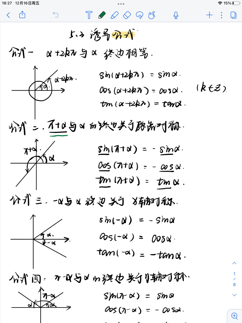 诱导公式加图图片