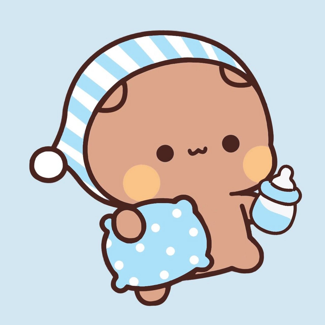 版本的一二布布抱奶瓶92和枕头的头像,奶萌奶萌的一二布布,太可爱啦