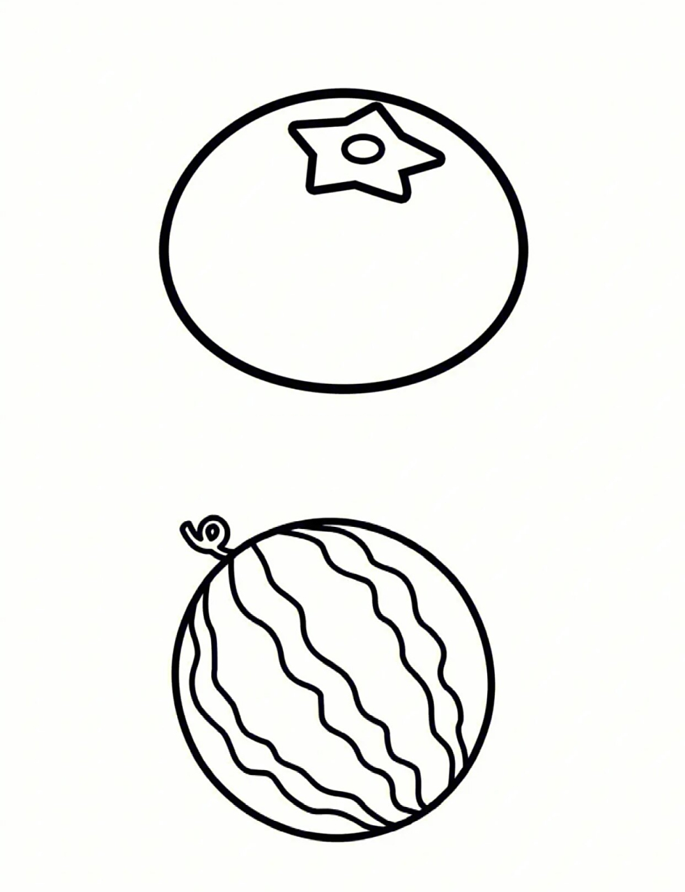 小班水果简笔画 小班水果简笔画,可以直接打印使用让幼儿填色.