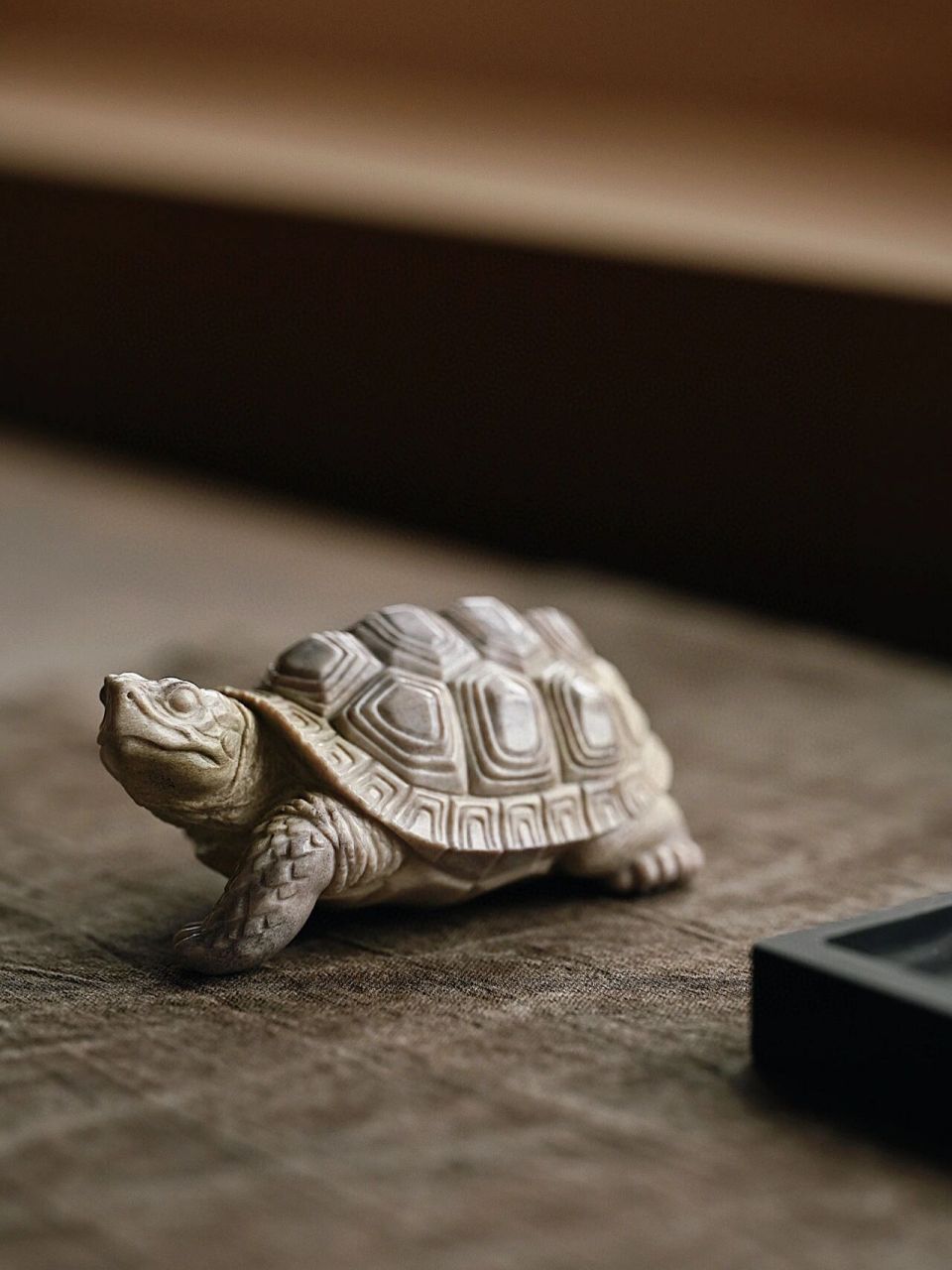 鹿角 | 灵龟 琢刻隐迹立形,富甲肌理精微,神态生动自然,灵龟若缓步