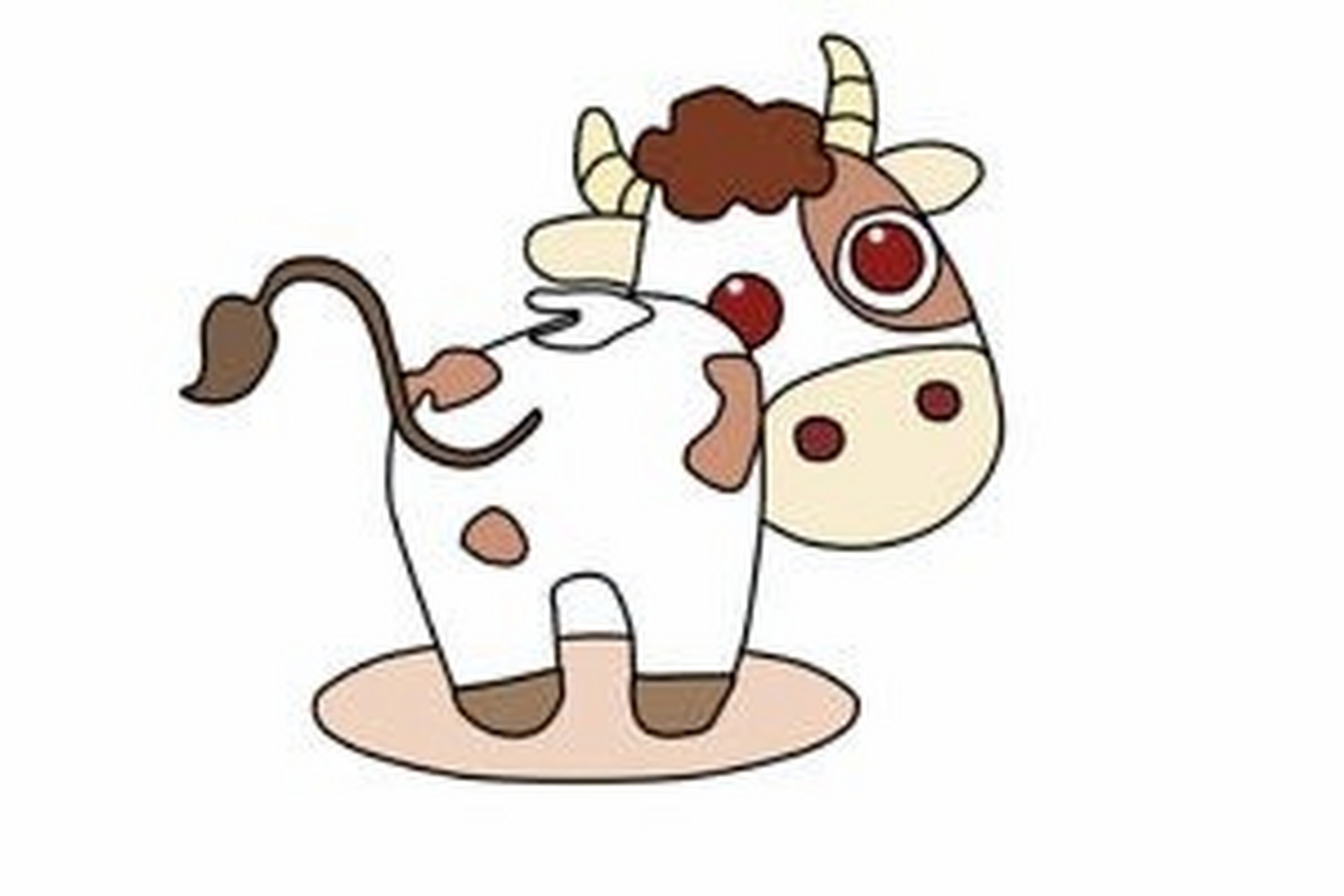 牛卡通画/简笔画/少儿美术/儿童画/美术 2021新年即将到来 一组牛年的