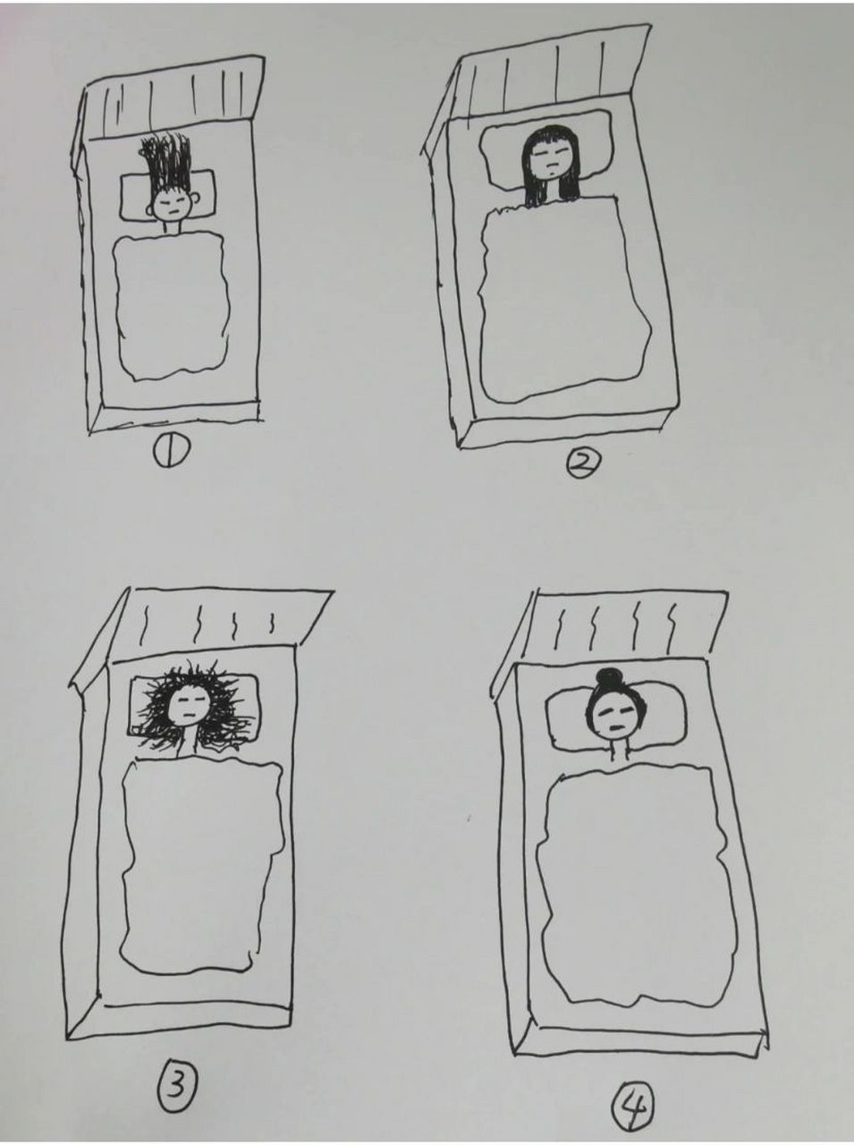 小仙女们睡觉头发都是怎么放的!