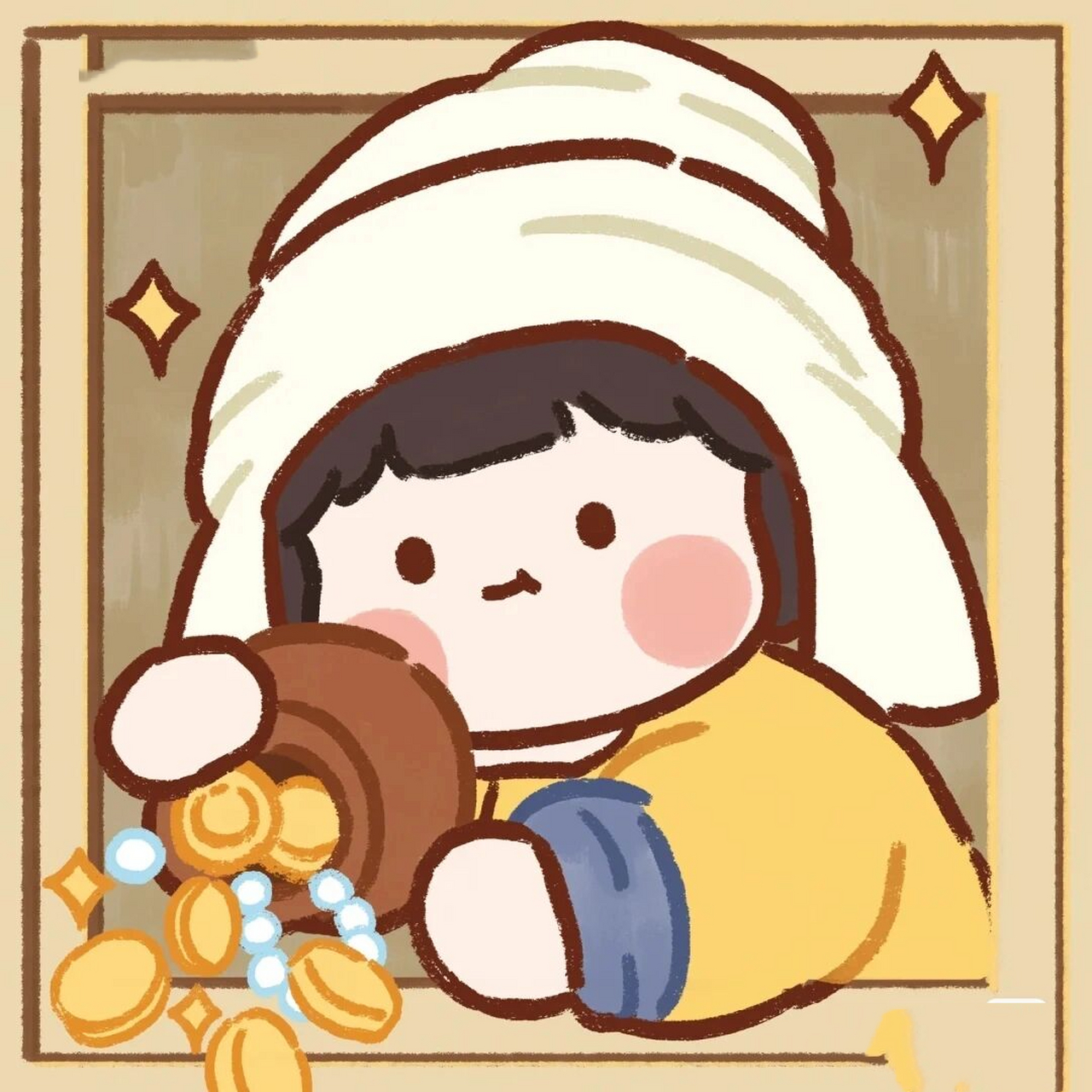 可爱油画动漫女生头像