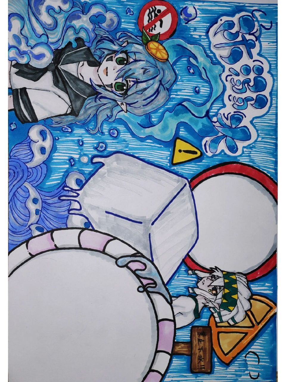 防溺水手抄报(凹凸) 帮我妹画的手抄报,做为一位凹凸粉怎么能够不画