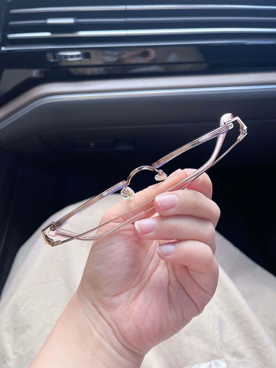 900度 真的超级轻薄 玫瑰金椭圆小镜框搭配1.