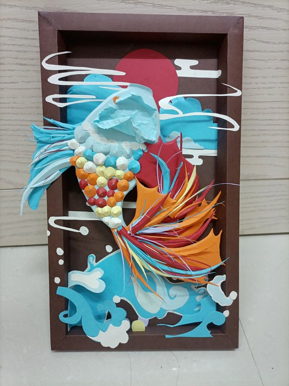 学前教育手工作业立体构成纸浮雕 之前发了一次这个作品获得大家的