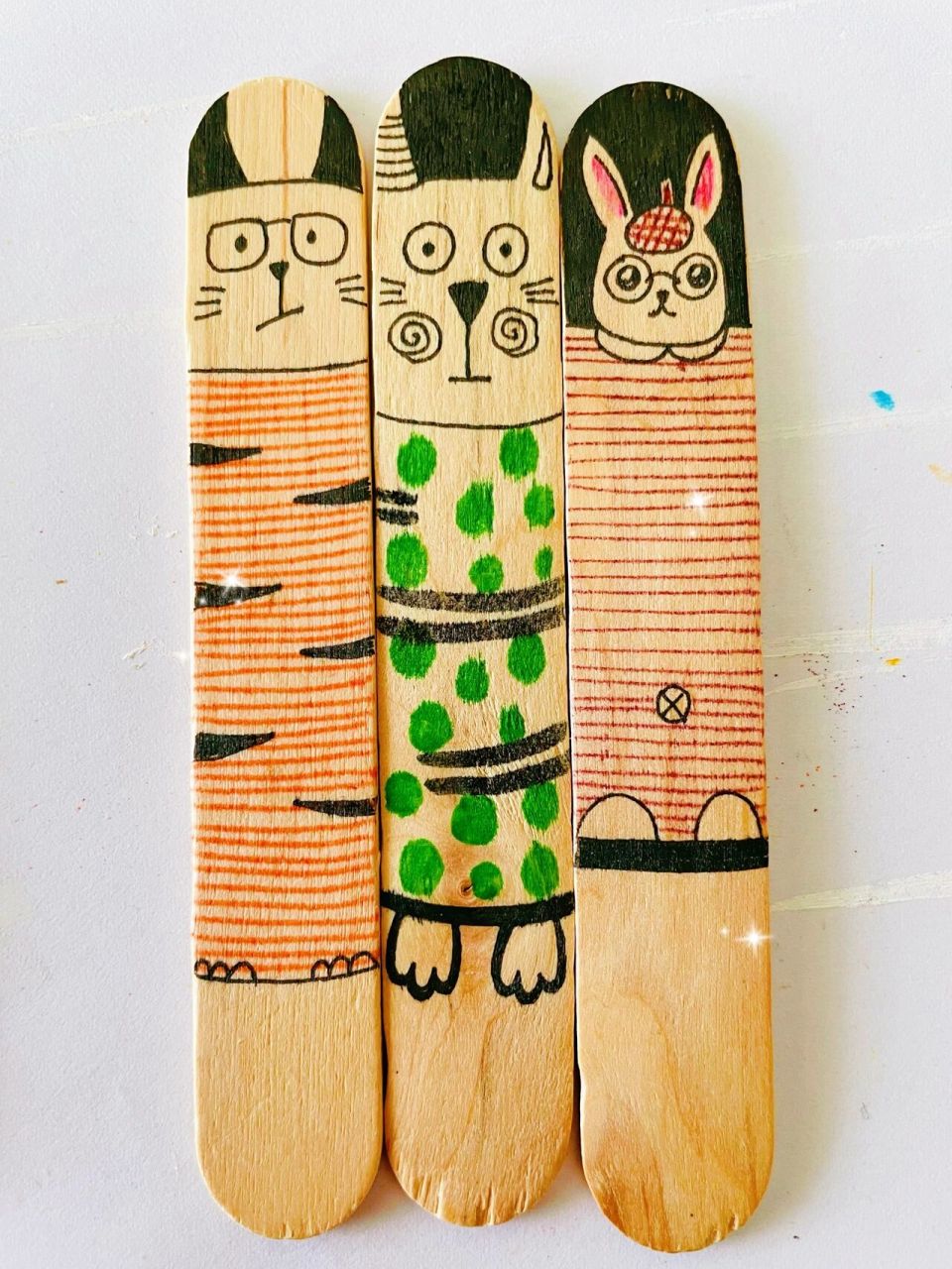 自制冰棒棍书签 为公开课做的准备部分,给孩子们准备的小书签92