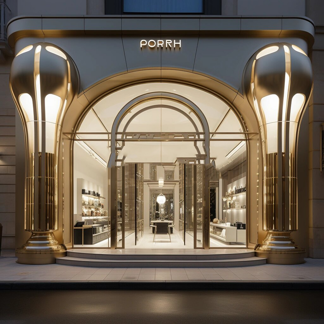 第八十七期|奢侈品类珠宝店铺门头设计合集 室内户外都适用,金属电镀