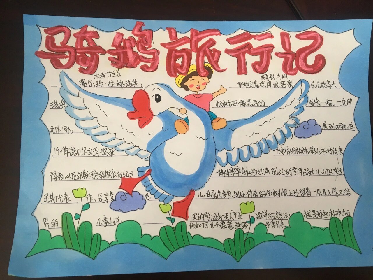 《骑鹅旅行记》读书卡