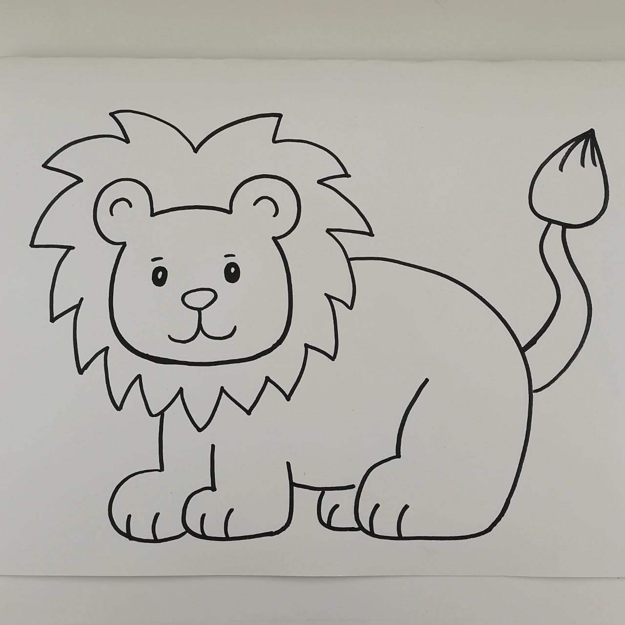 97简笔画小狮子03 年年落雪,雪落年年,慢慢即漫漫