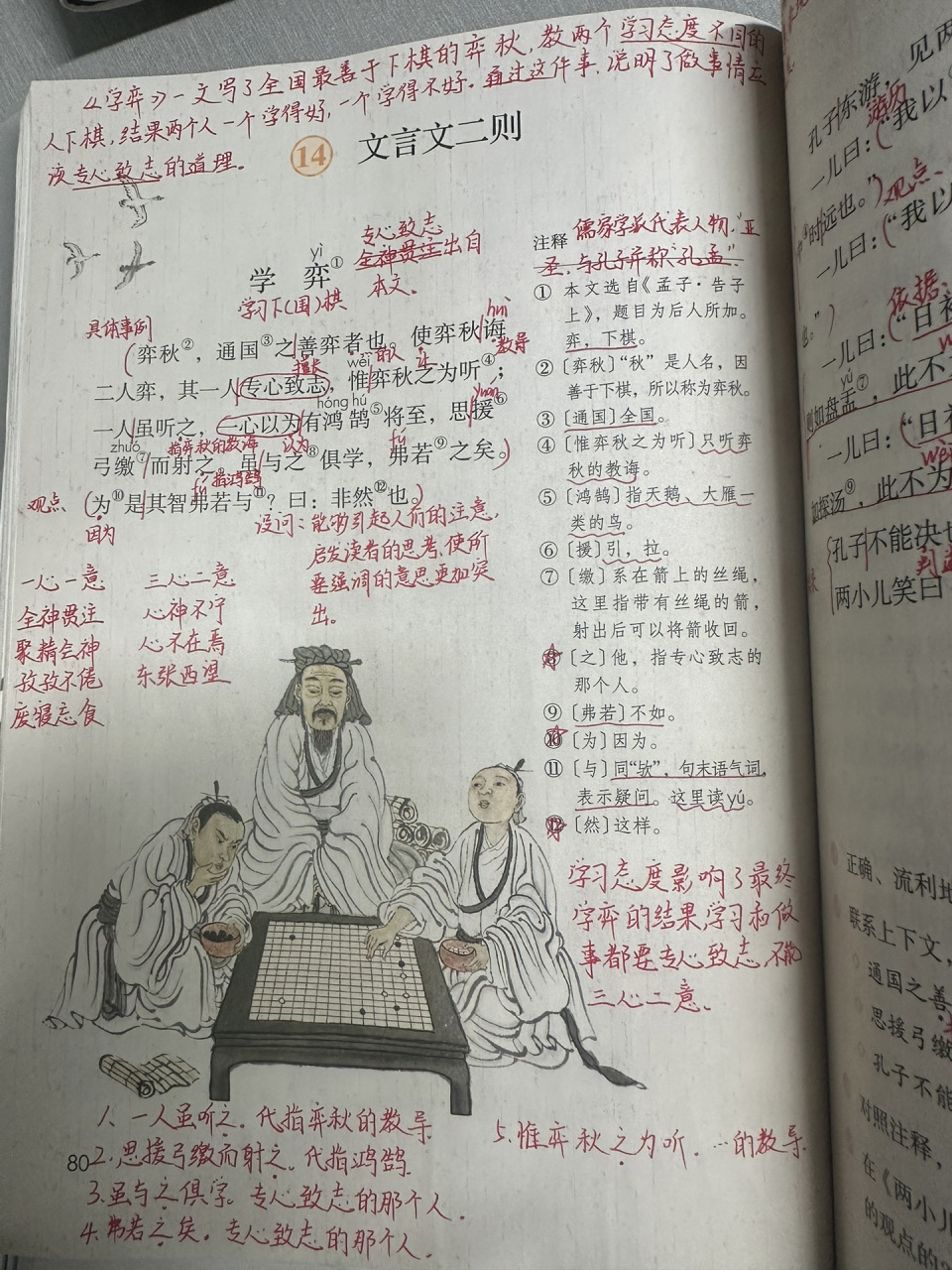 六年级下册语文课本笔记14《文言文二则》