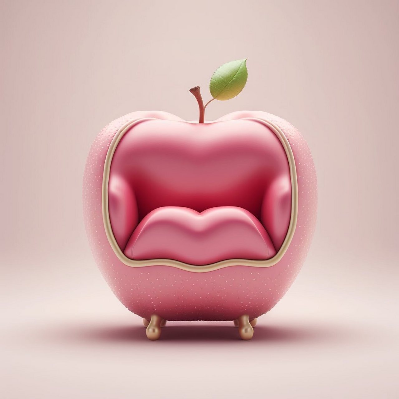 ai时代下的设计 | apple沙发 让思维充分的发散,苹果造型的单人沙发