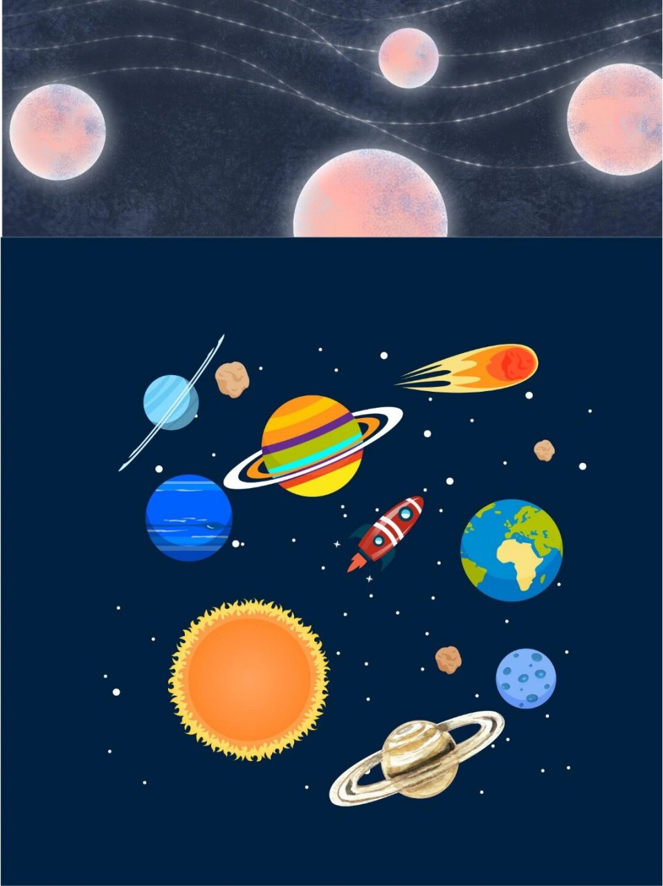 素材|银河插画背景图|脑洞大开 对于银河宇宙,每个人都会有不同的脑洞
