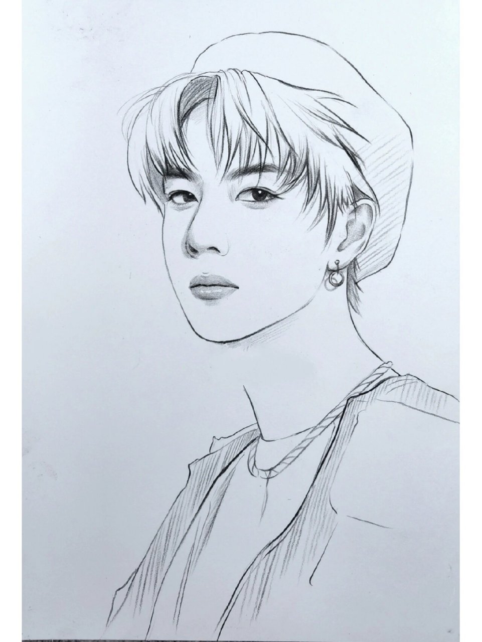 36人物线描|王一博呀99 今天心血来潮,画了一张一啵~视频没空剪 帅