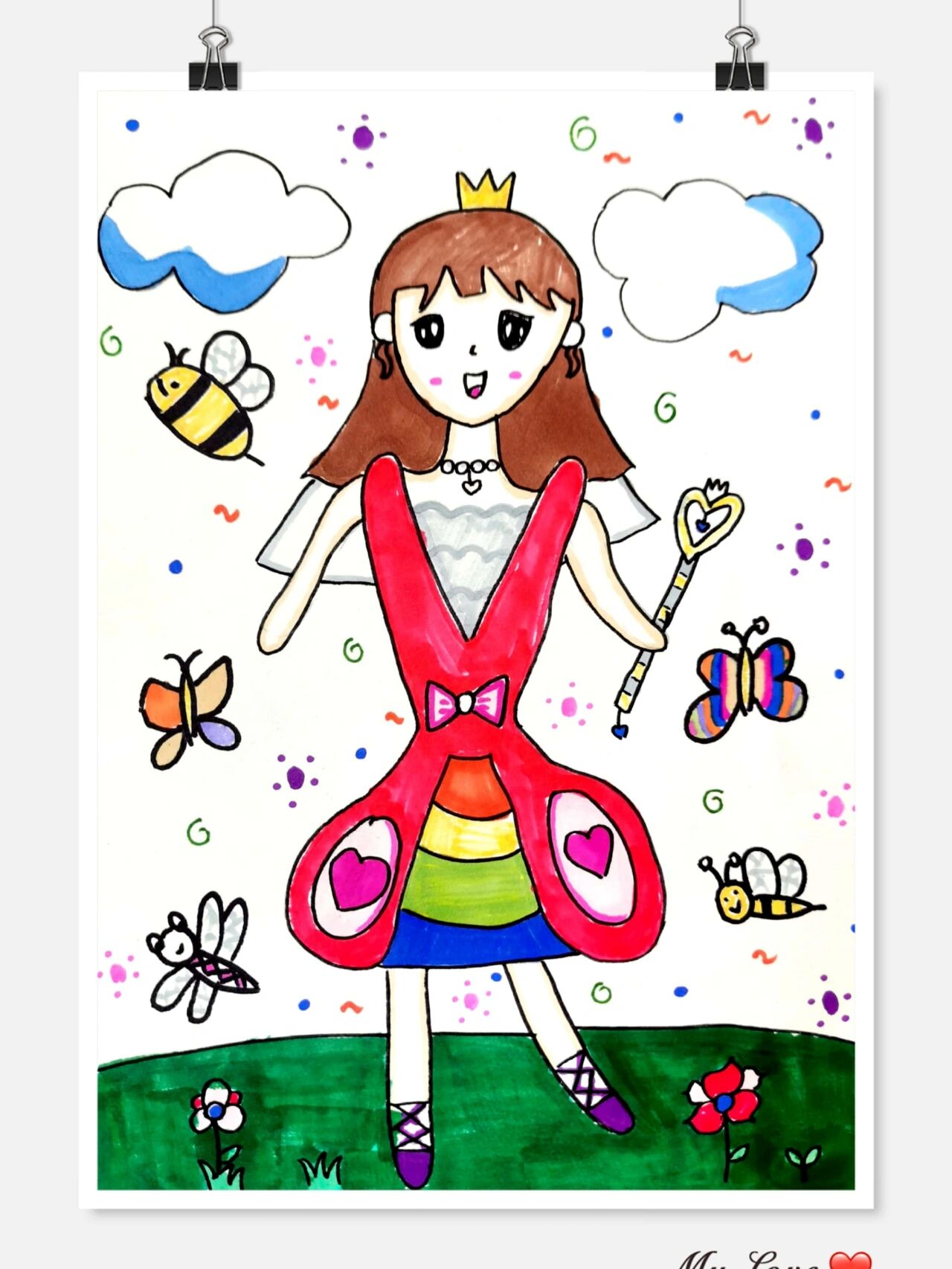 二年级美术作业《剪刀添画》