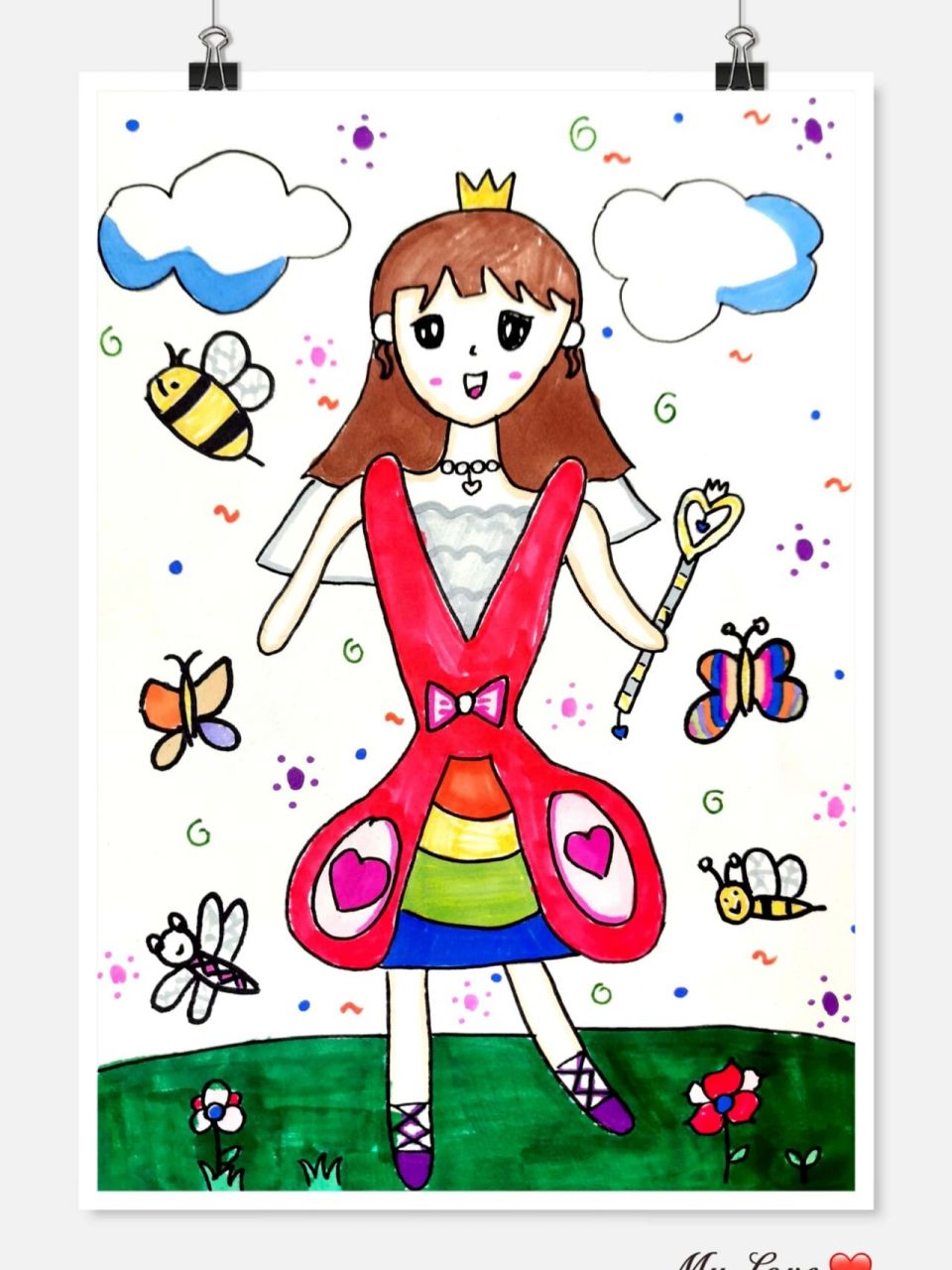 二年级美术作业《剪刀添画》 孩子们想象力真丰富吖!