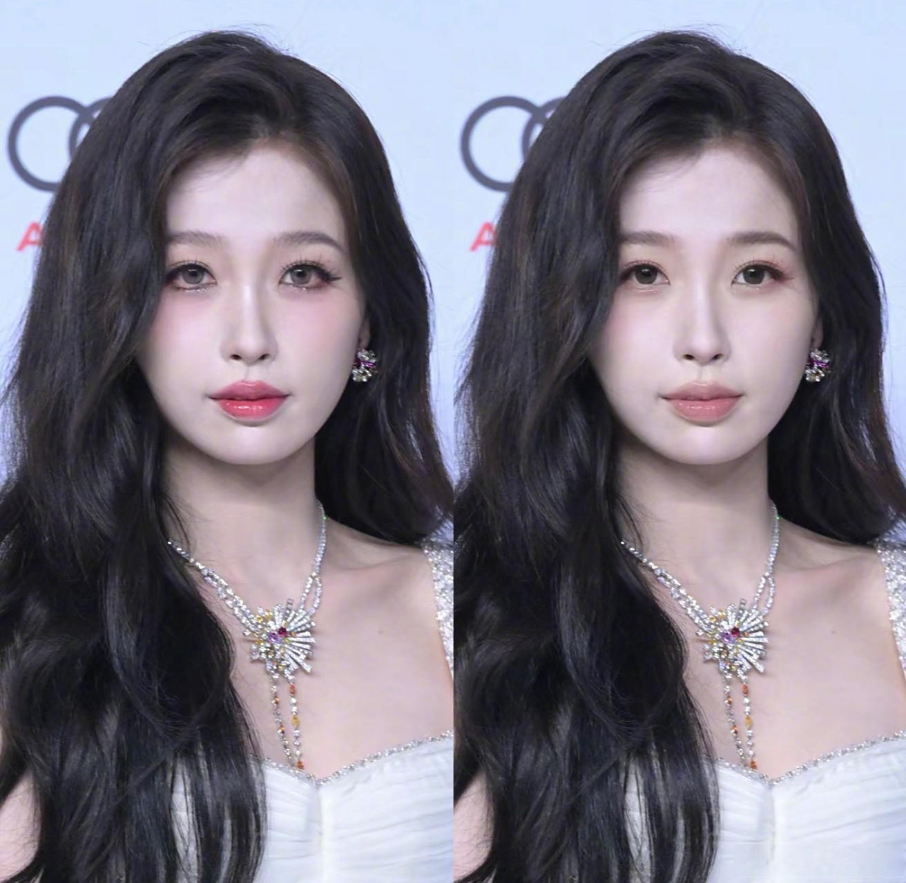 看了很多博主发的虞书欣活动改妆,大家无一例外的都把美瞳换回了她