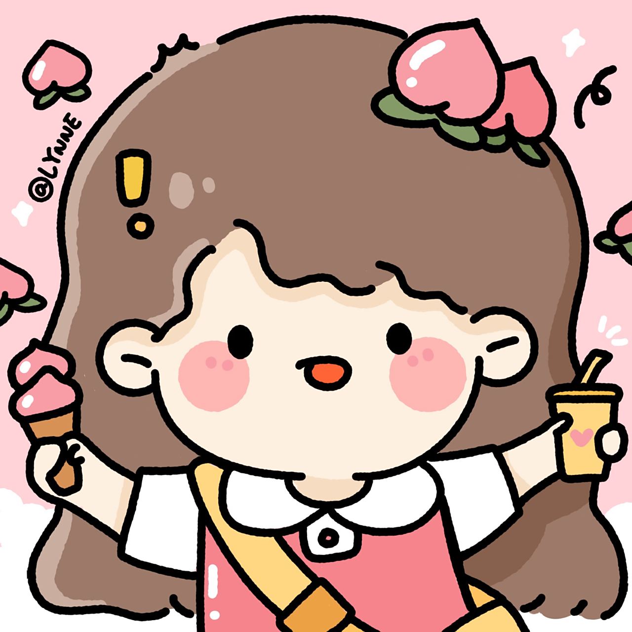 小荔枝原创可爱女生头像|小桃子和小樱桃90 今天是甜甜的水蜜桃和小