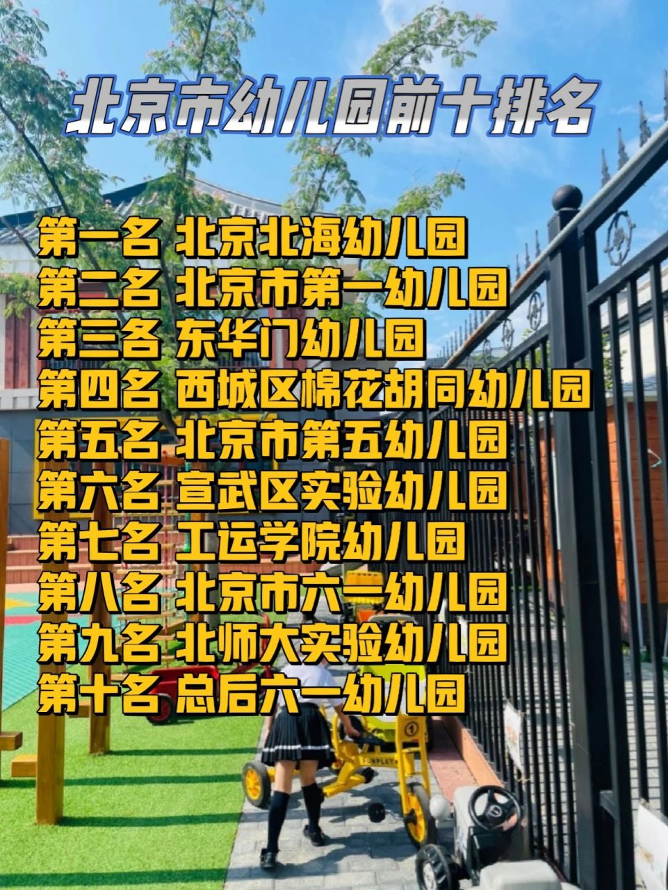 教育篇攻略|北京市幼儿园前十排名 在这些幼儿园的小朋友,90%概率都会