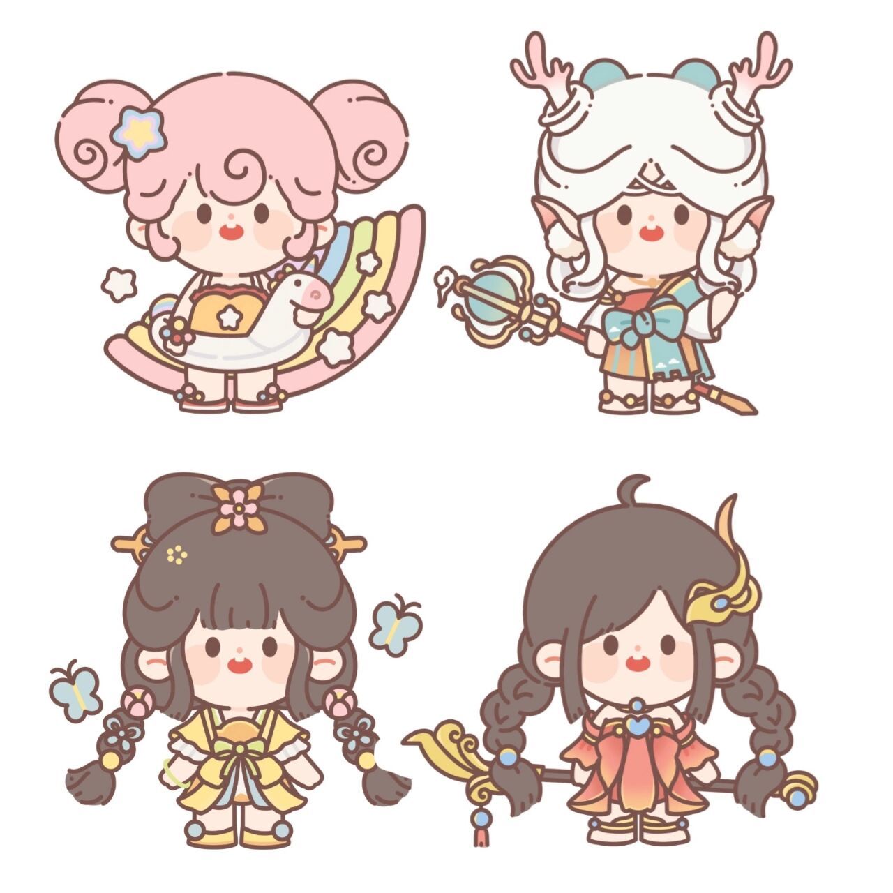 王者荣耀q版小合集 ①小乔·缤纷独角②瑶·遇见神鹿③蔡文姬·花朝如