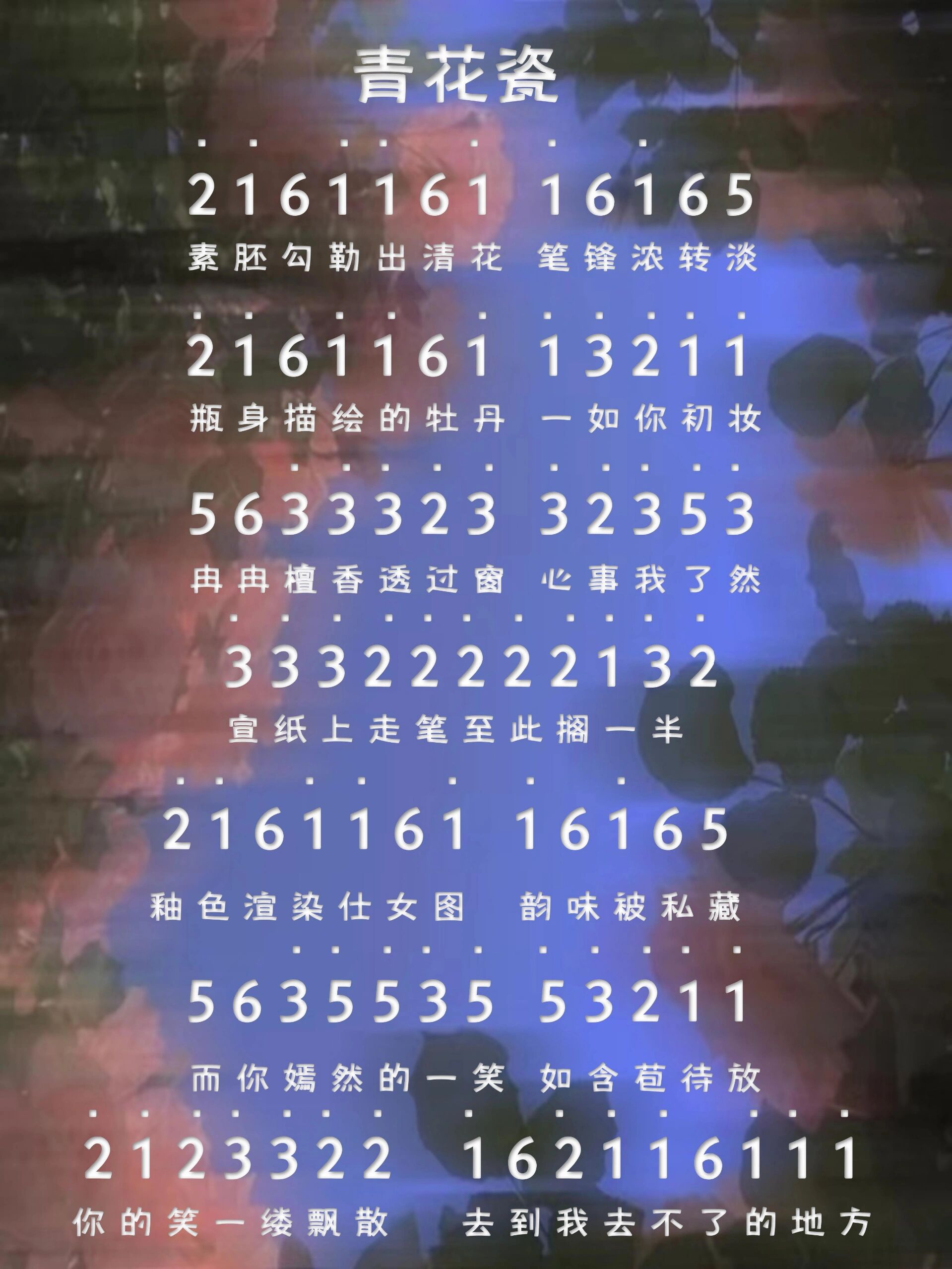 《青花瓷》拇指琴简谱分享