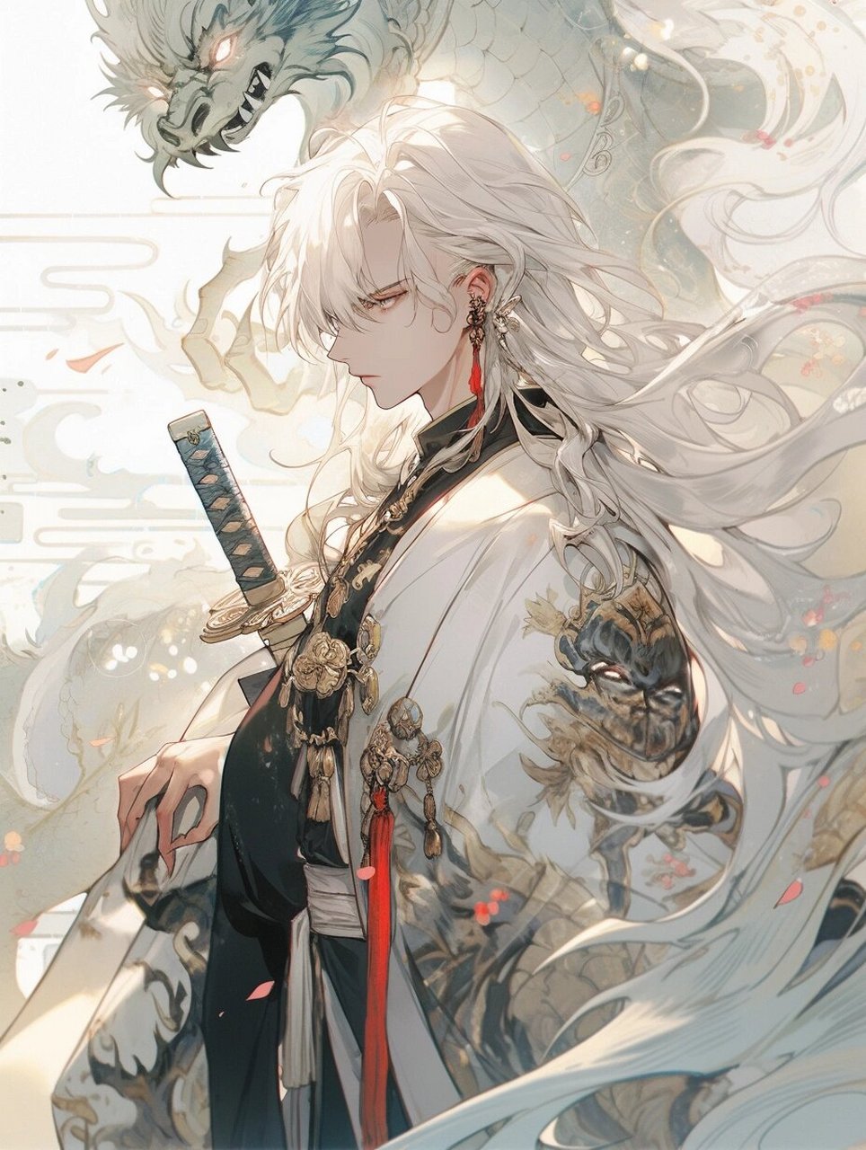 执剑少年 | 古风动漫男生头像壁纸插画素材