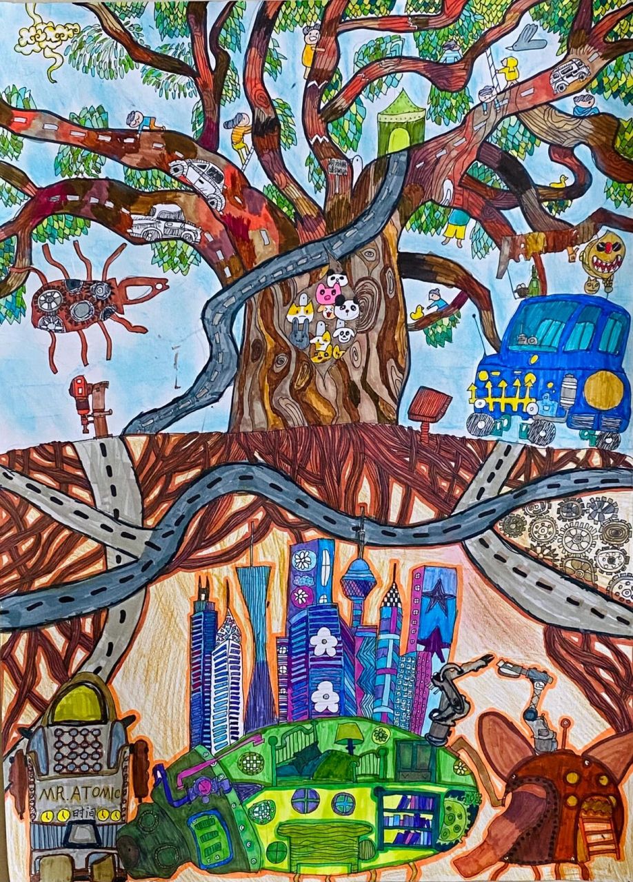 未来世界主题画创作 一年级二年级三年级 已投比赛  原创作品 勿抄袭