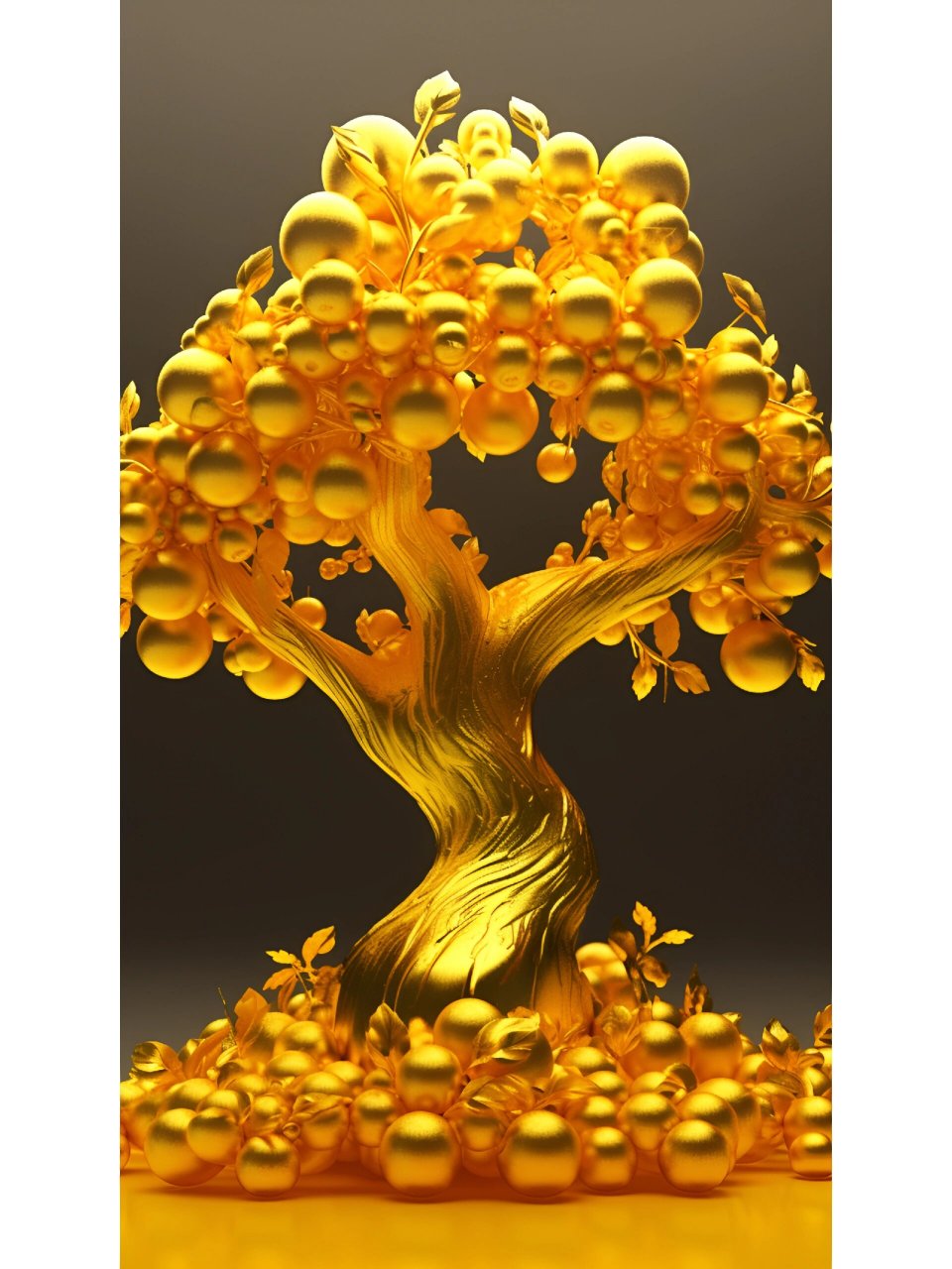 手机壁纸,黄金招财树,财源滚滚来.
