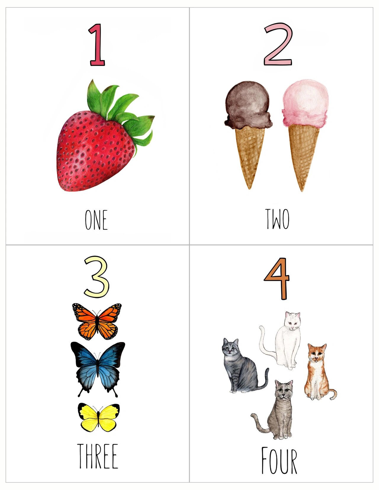 99超级精美的数字卡片|1-20数字闪卡