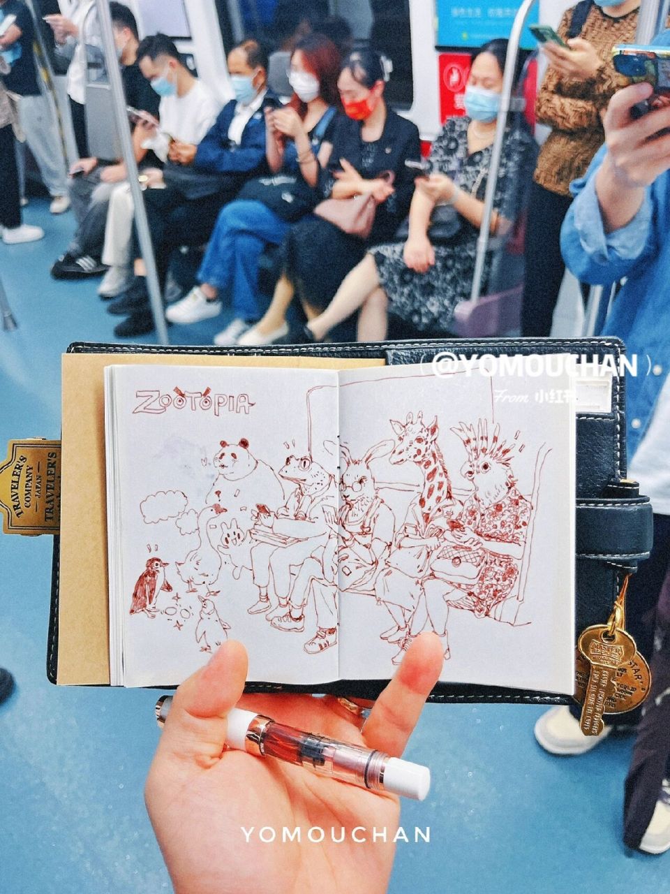 每日地铁速写|手帐本里简笔画动物世界 每天坐车无聊都喜欢随手画